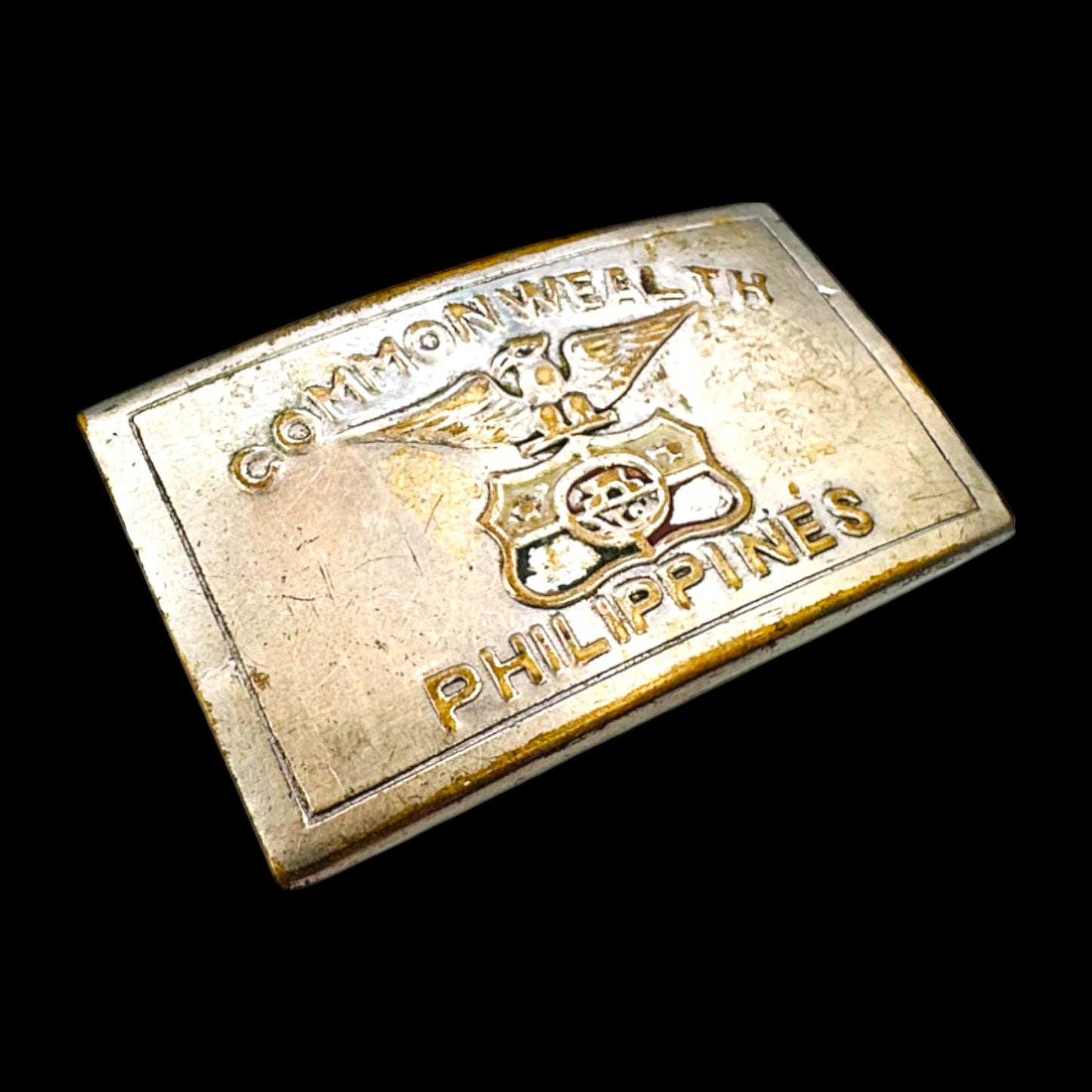 Vintage Commonwealth of the Philippines Military Belt Buckle WWII Era