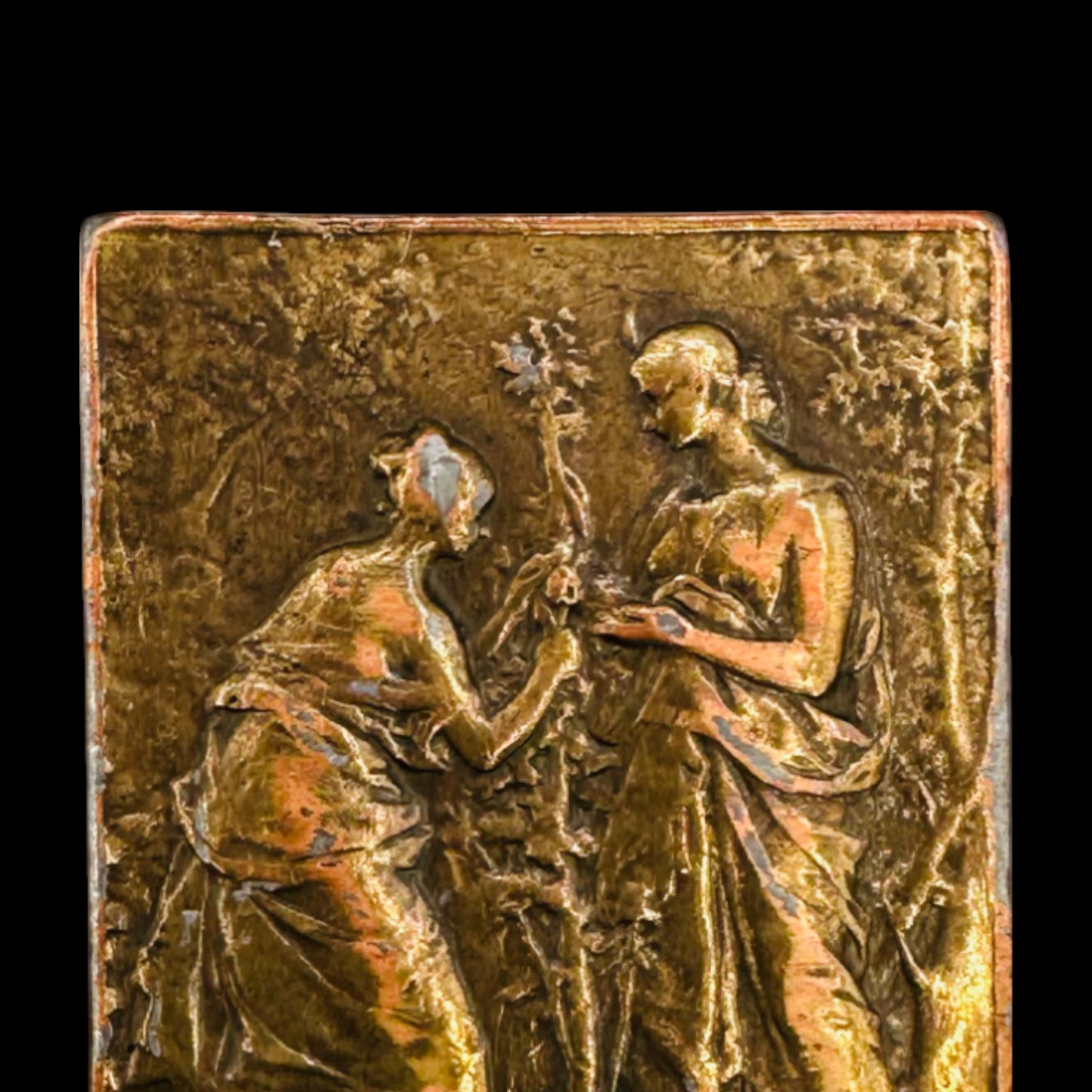Vintage "Horticulture" Brass Belt Buckle in the style of Daniel Jean-Baptiste Dupuis