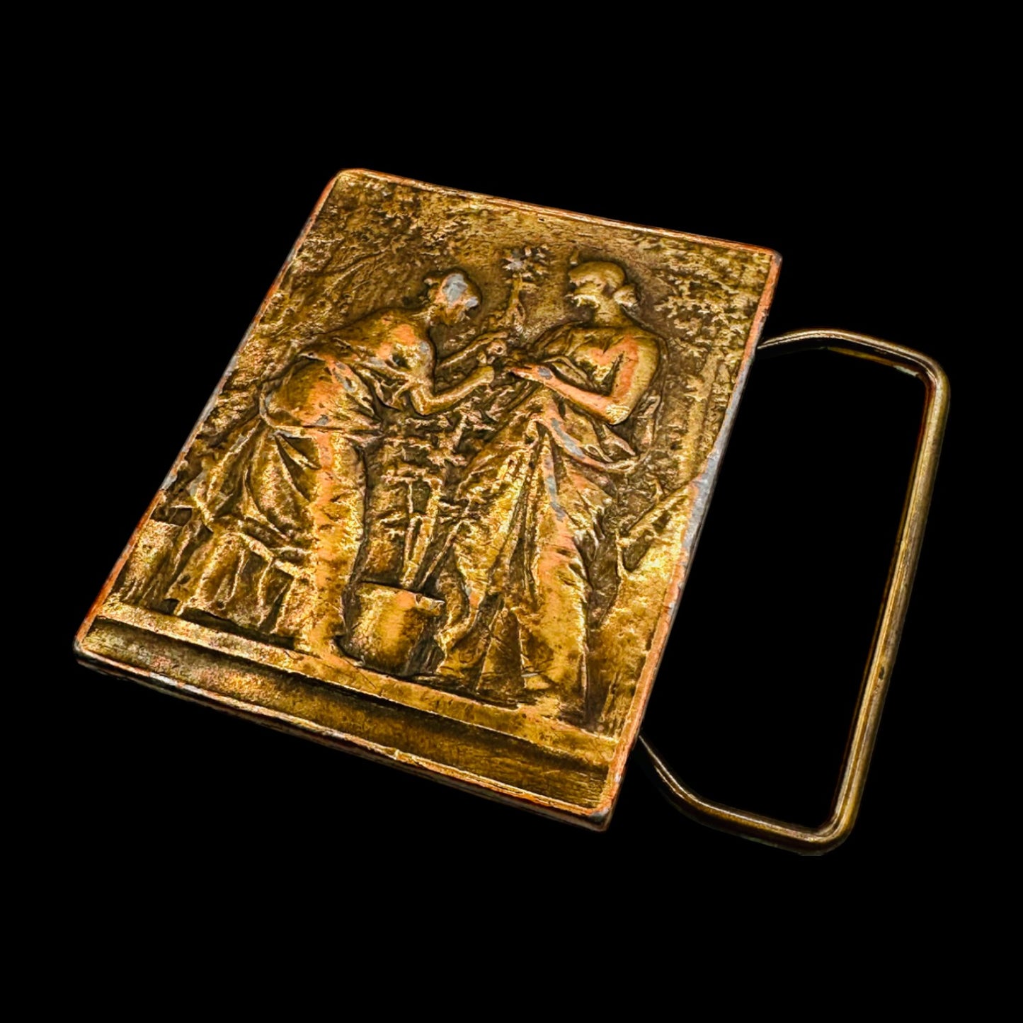 Vintage "Horticulture" Brass Belt Buckle in the style of Daniel Jean-Baptiste Dupuis