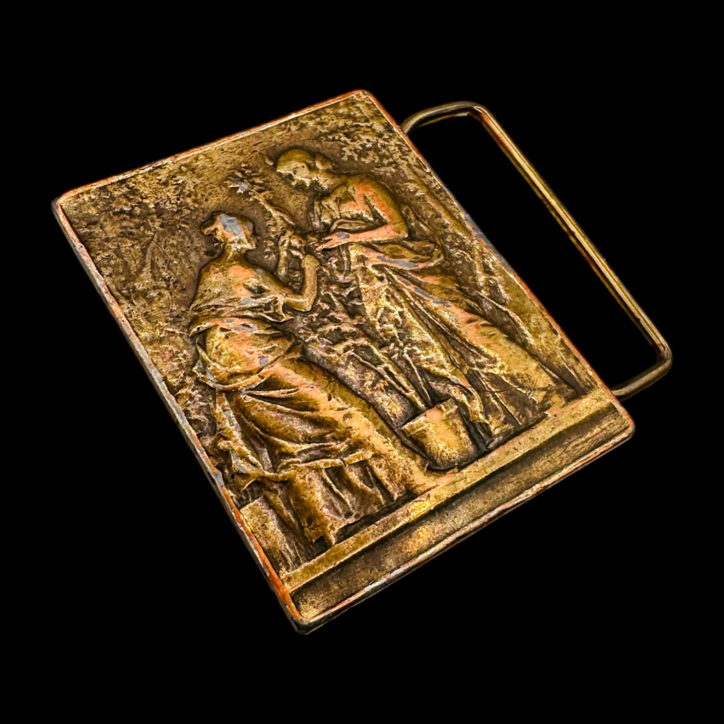 Vintage "Horticulture" Brass Belt Buckle in the style of Daniel Jean-Baptiste Dupuis