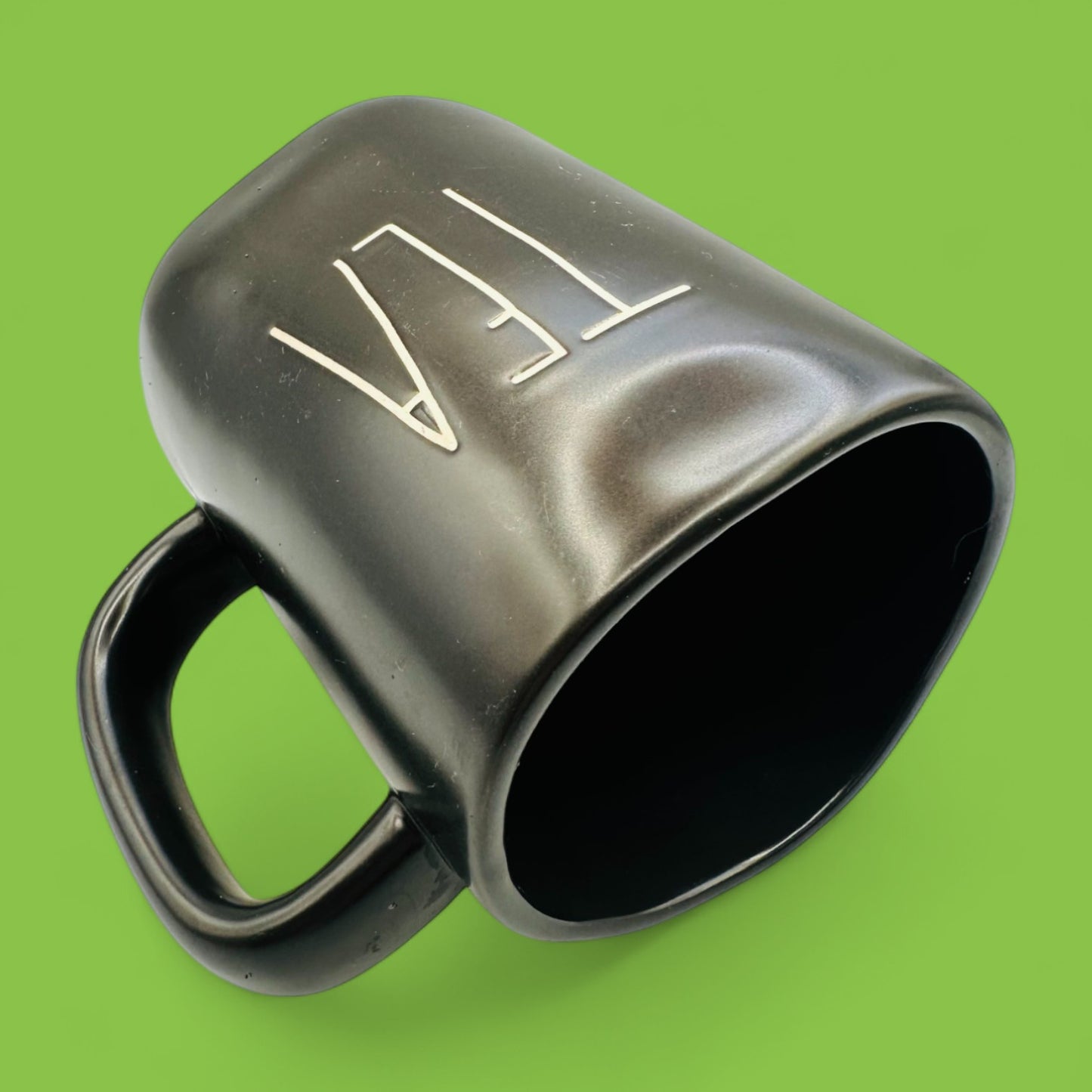 Rae Dunn "TEA" Mug - Black with White Letters Replacement Mug