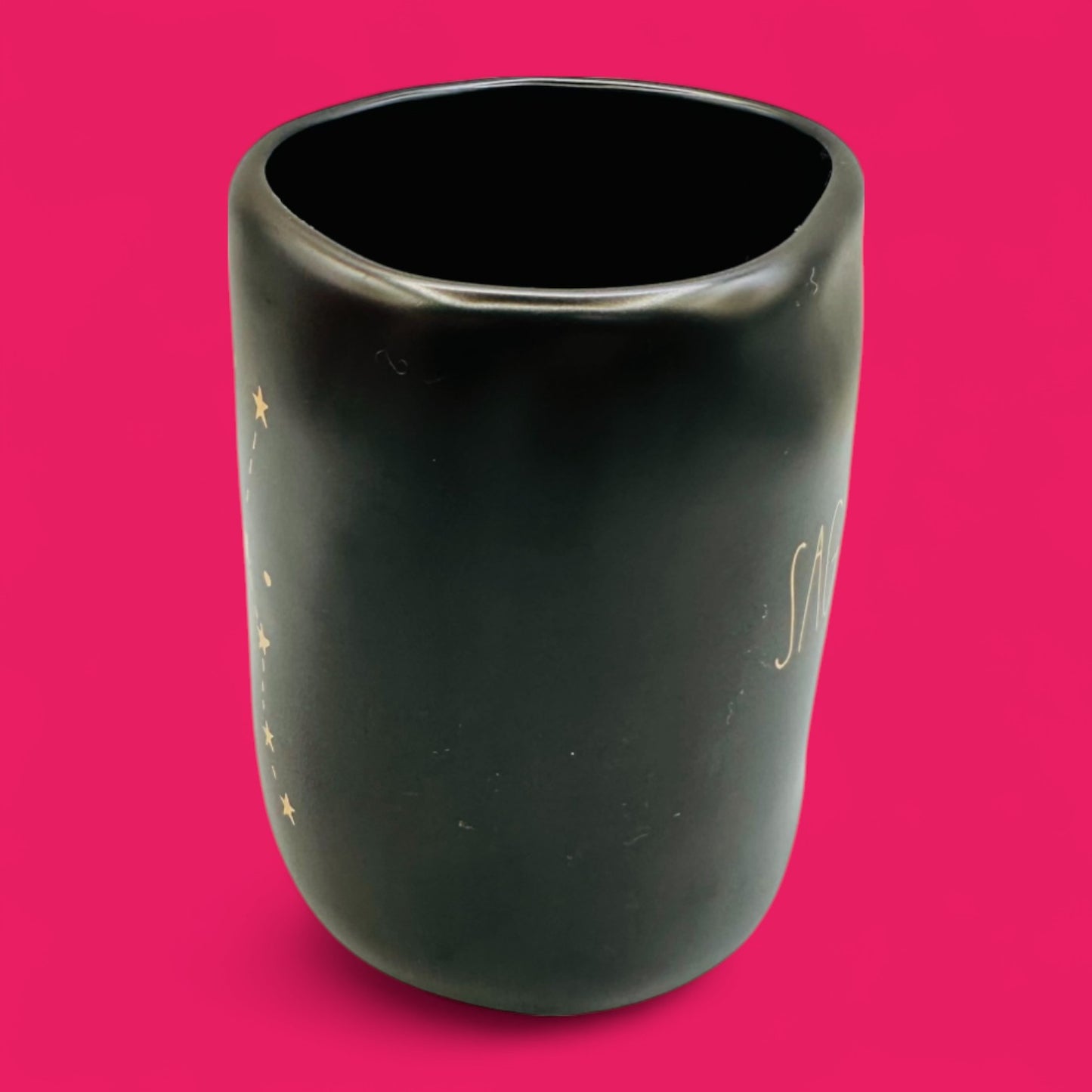 Rae Dunn Sagittarius Mug - Black with Gold Letters and The Star Constellation - Replacement Mug