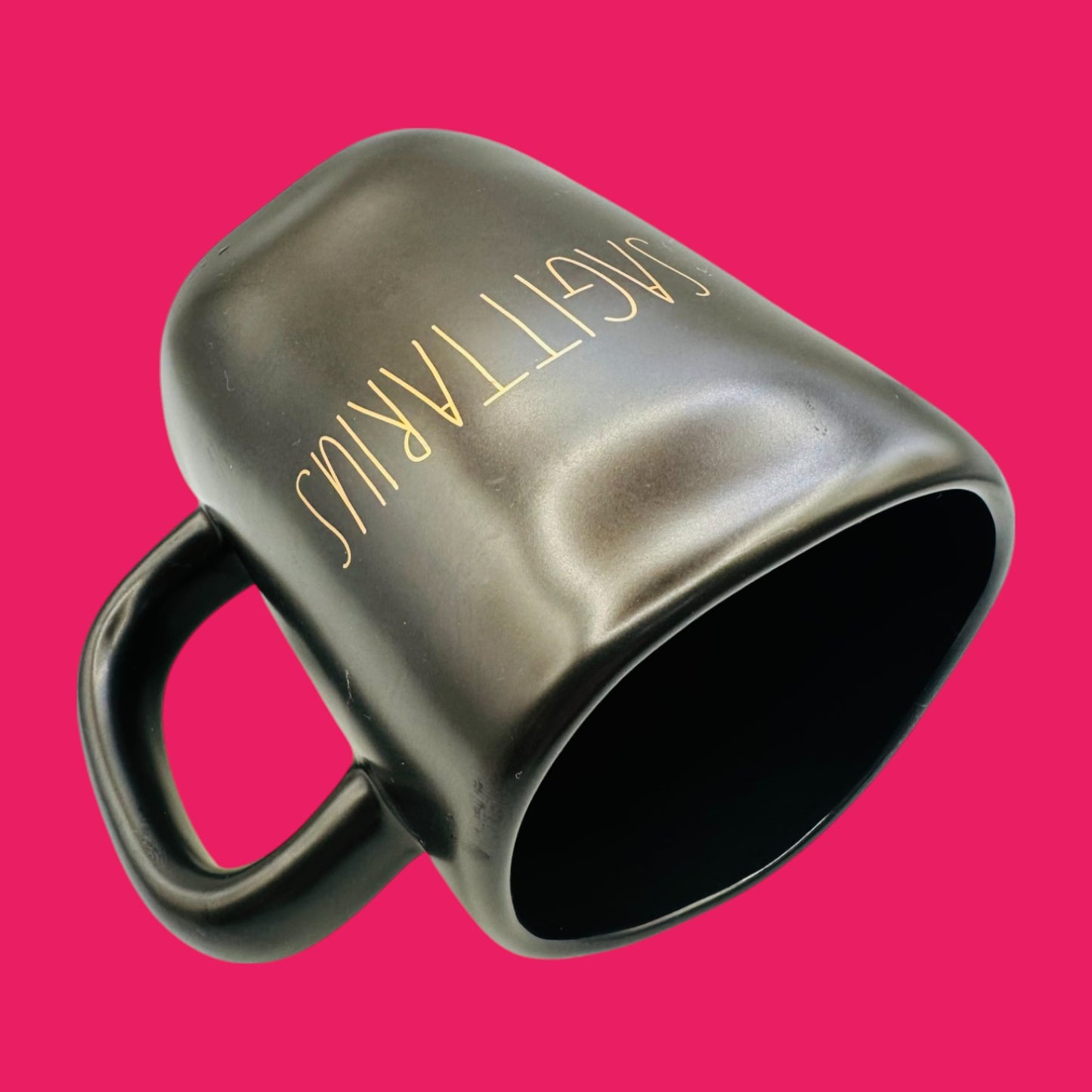 Rae Dunn Sagittarius Mug - Black with Gold Letters and The Star Constellation - Replacement Mug