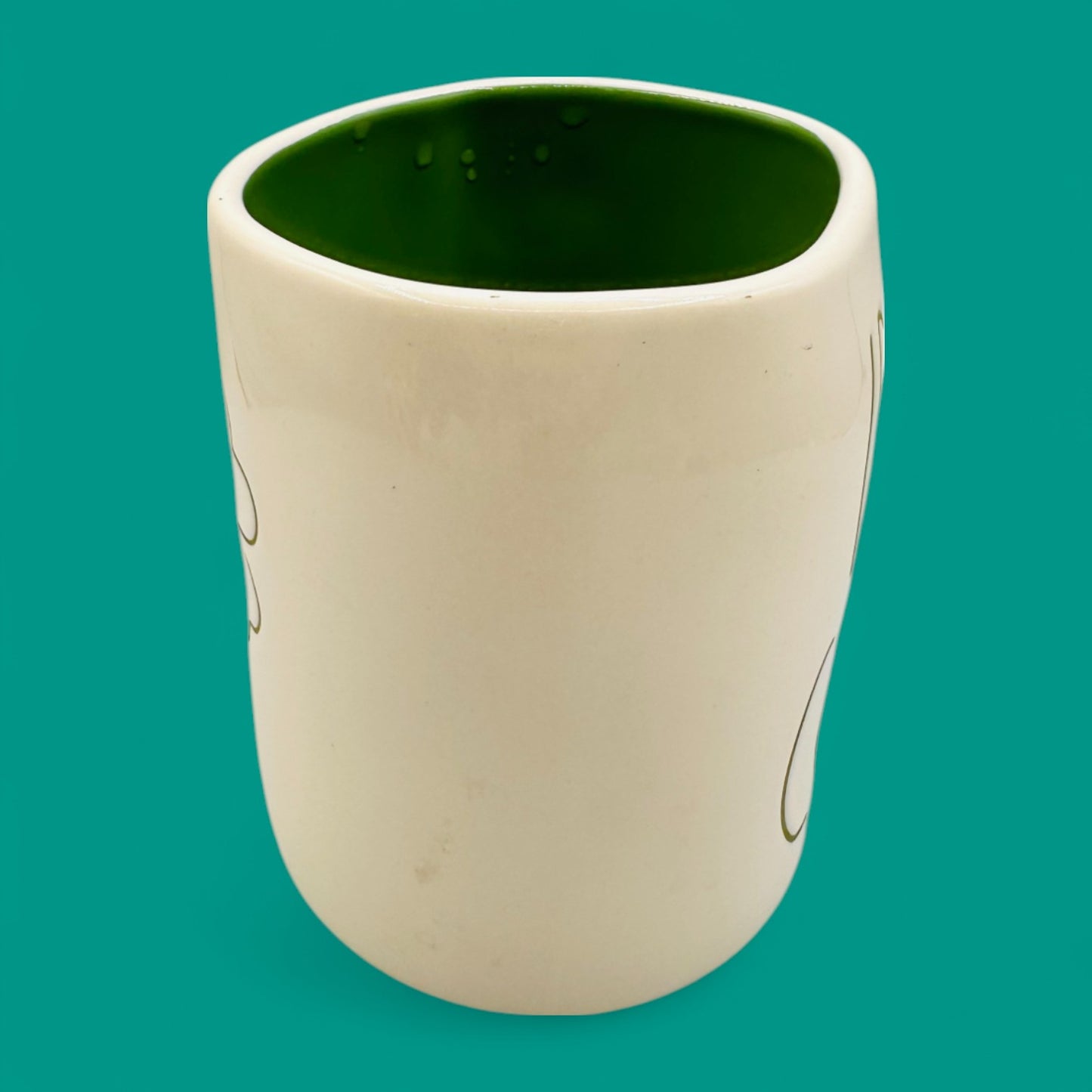 Rae Dunn Irish Coffee mug – Tall Artisan Ceramic Replacement Mug - 4 Leaf Clover