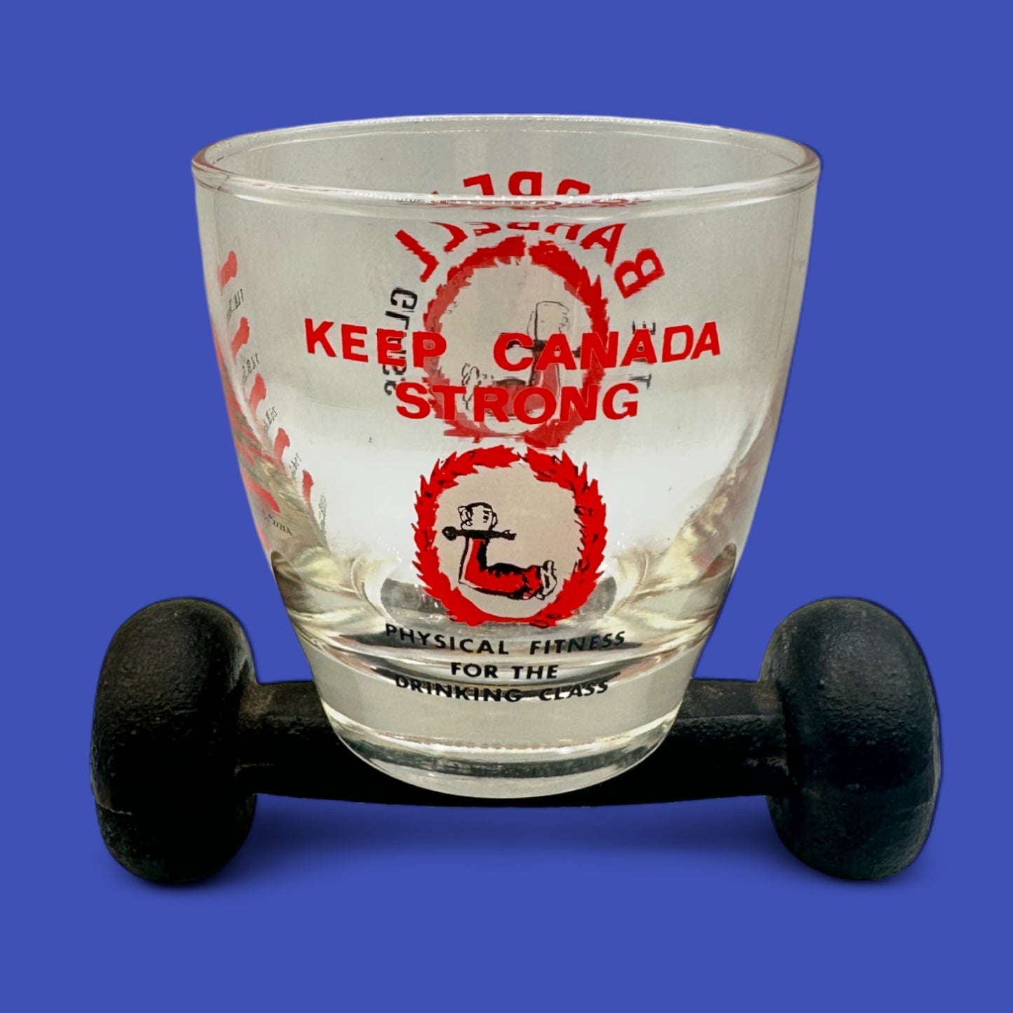 Vintage Barbell Glass from Centennial Commission – Rare Canadian Barware