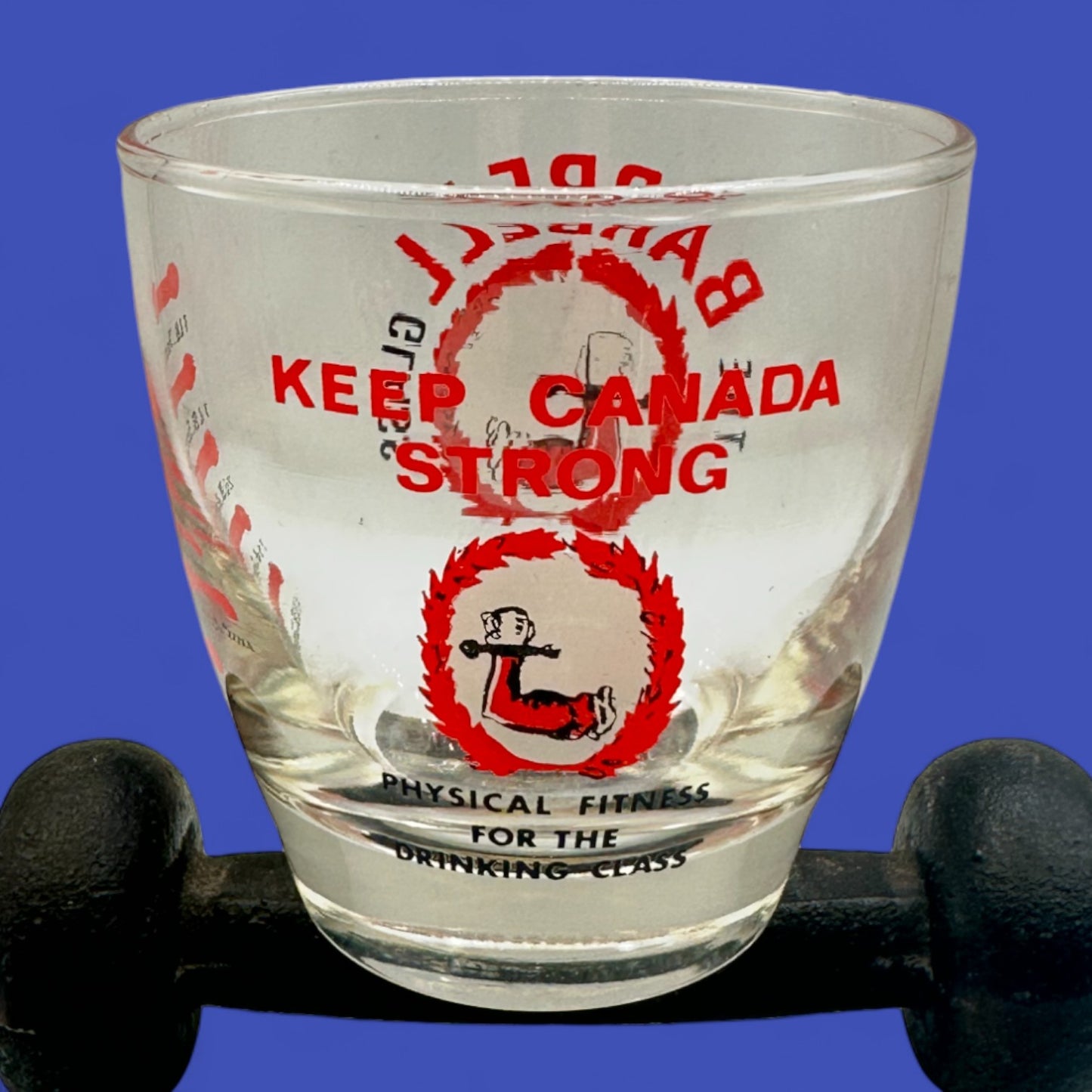 Vintage Barbell Glass from Centennial Commission – Rare Canadian Barware