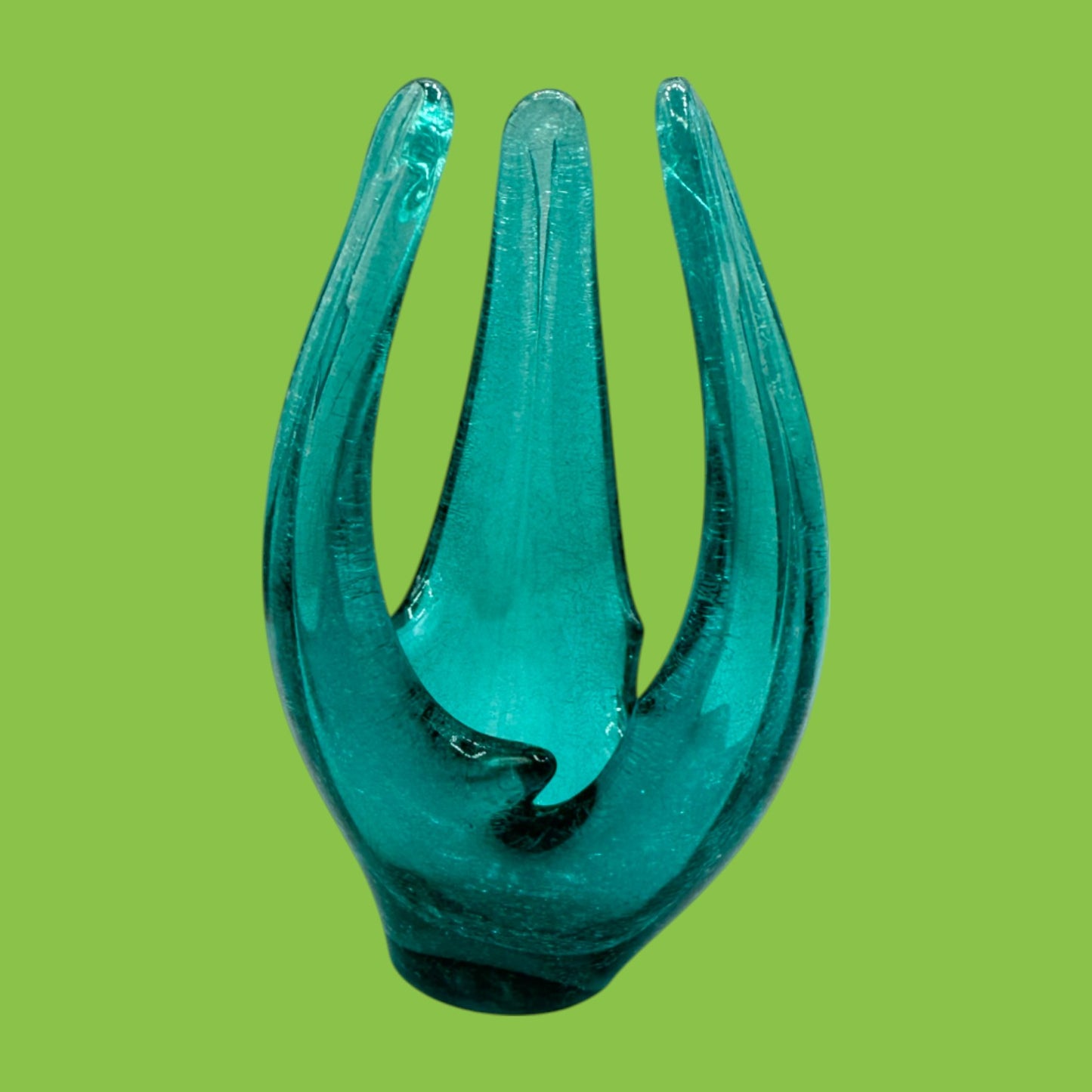 Vintage Blue Murano Finger Vase - Unique & Rare Glass Art