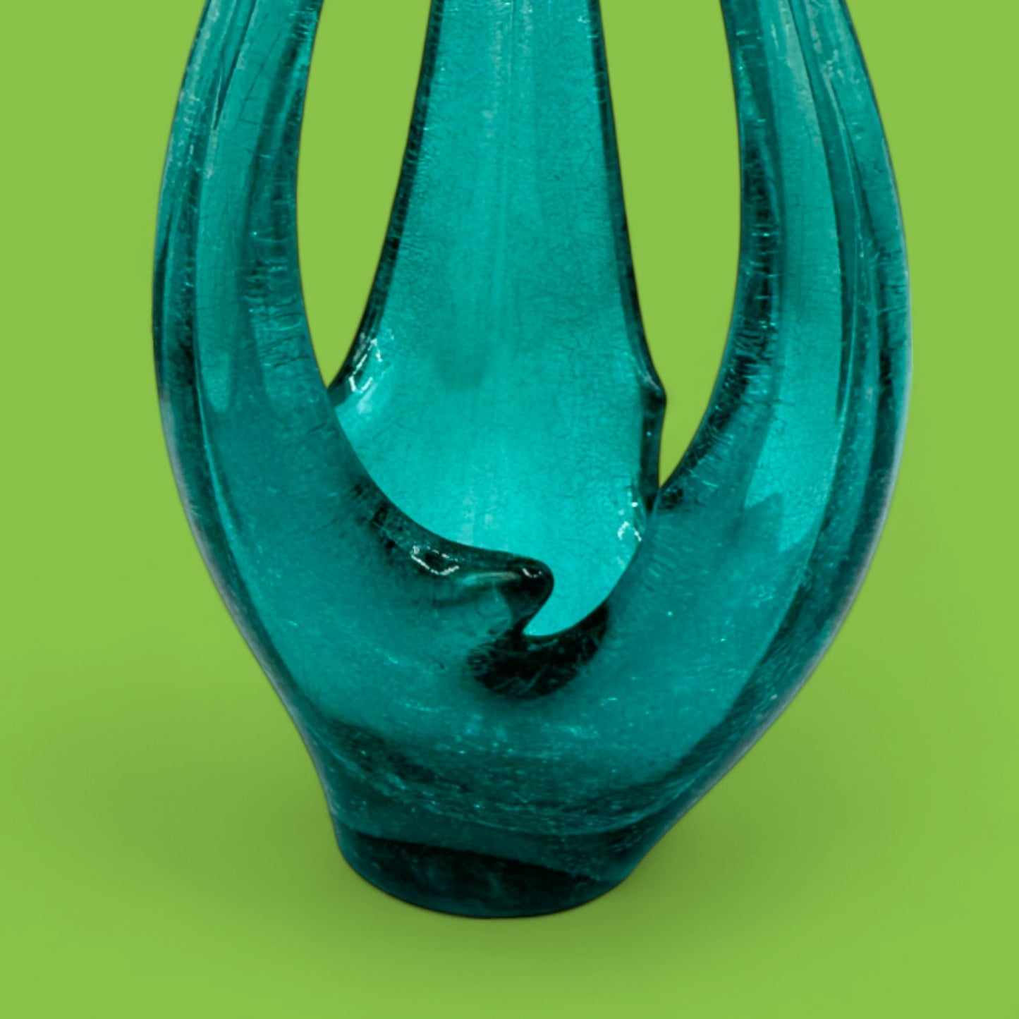 Vintage Blue Murano Finger Vase - Unique & Rare Glass Art