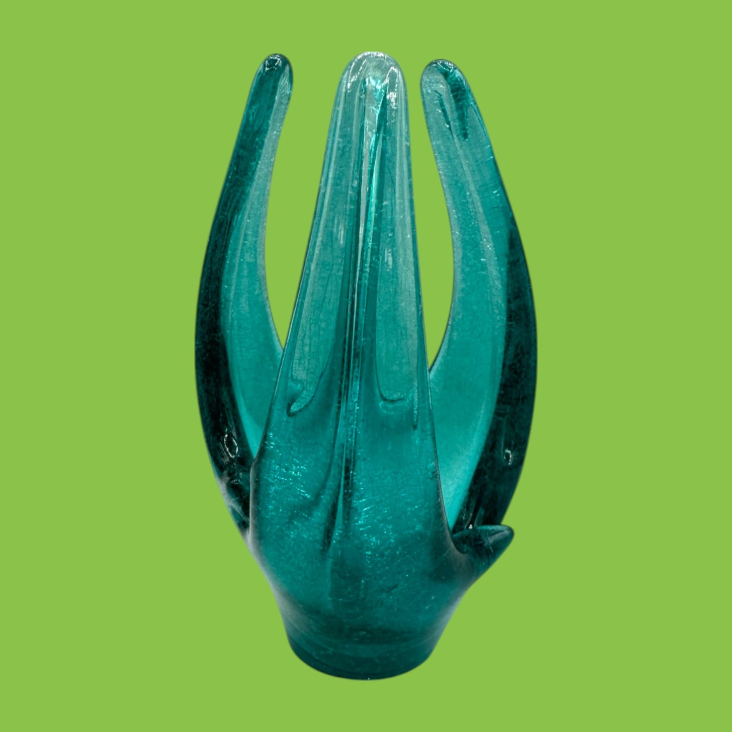 Vintage Blue Murano Finger Vase - Unique & Rare Glass Art