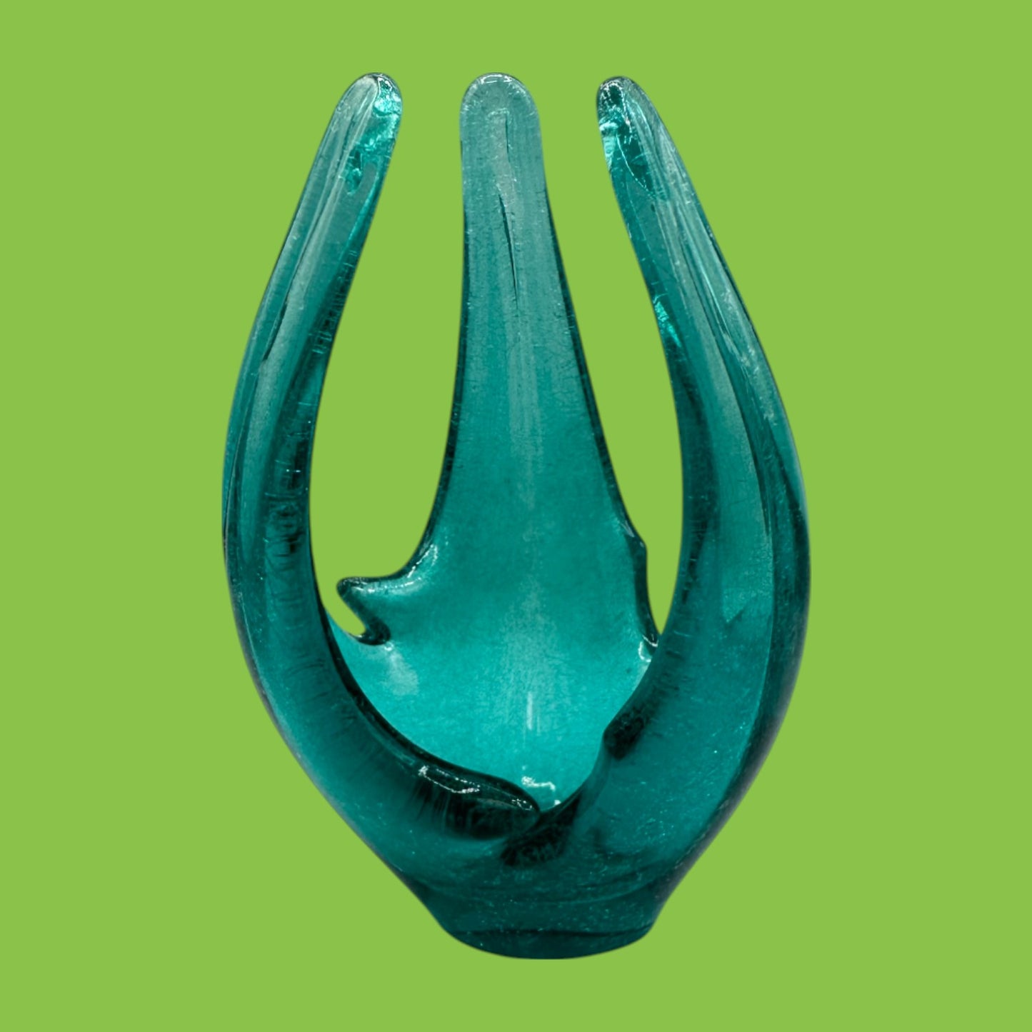 Vintage Blue Murano Finger Vase - Unique & Rare Glass Art