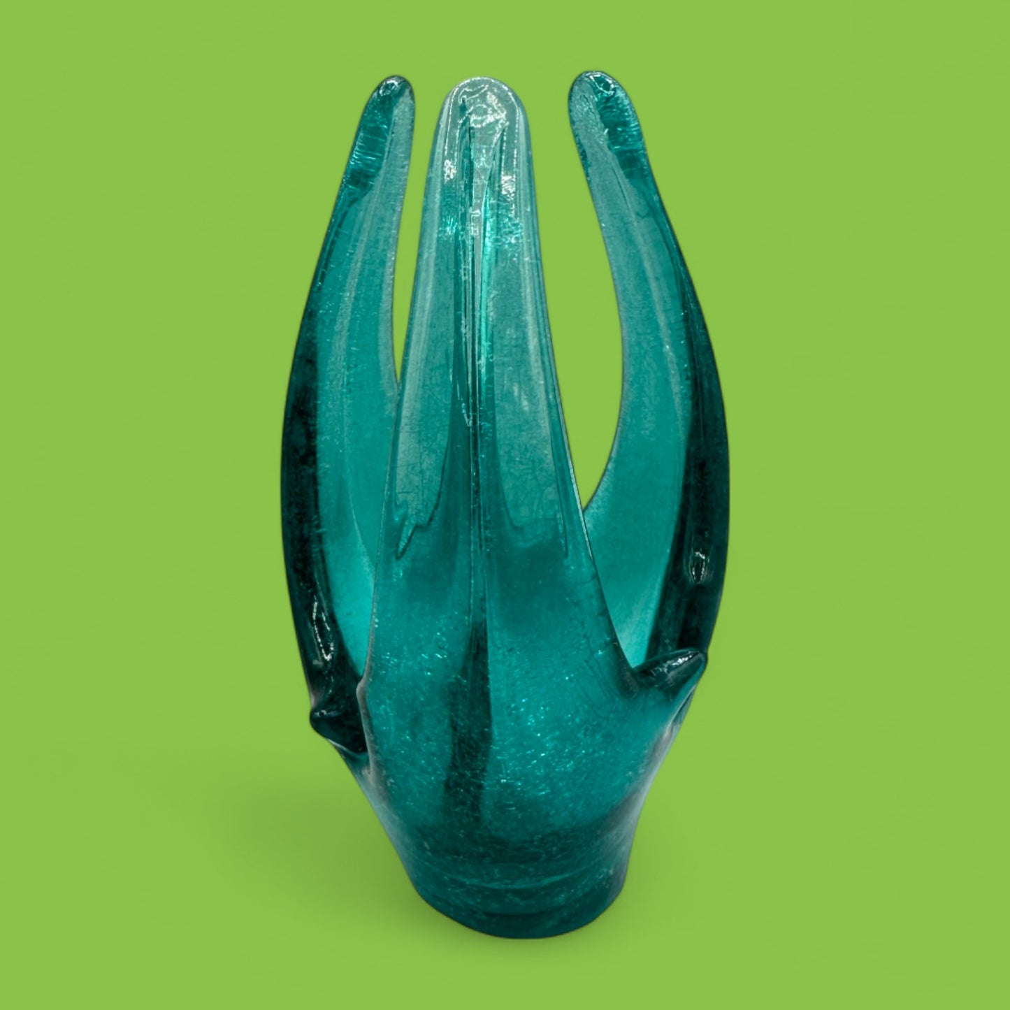 Vintage Blue Murano Finger Vase - Unique & Rare Glass Art