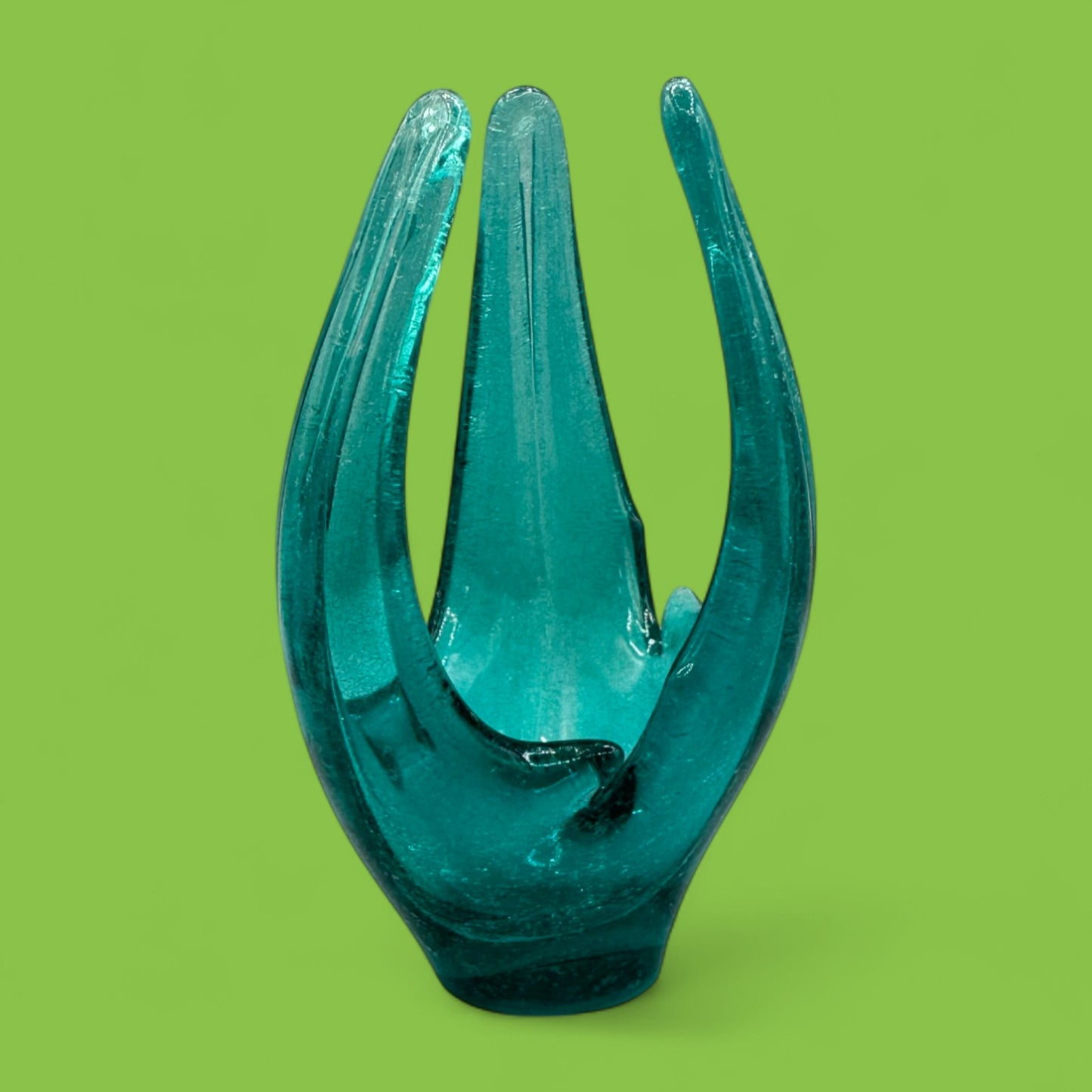 Vintage Blue Murano Finger Vase - Unique & Rare Glass Art