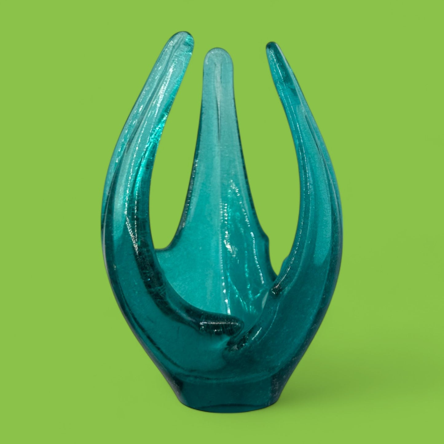 Vintage Blue Murano Finger Vase - Unique & Rare Glass Art