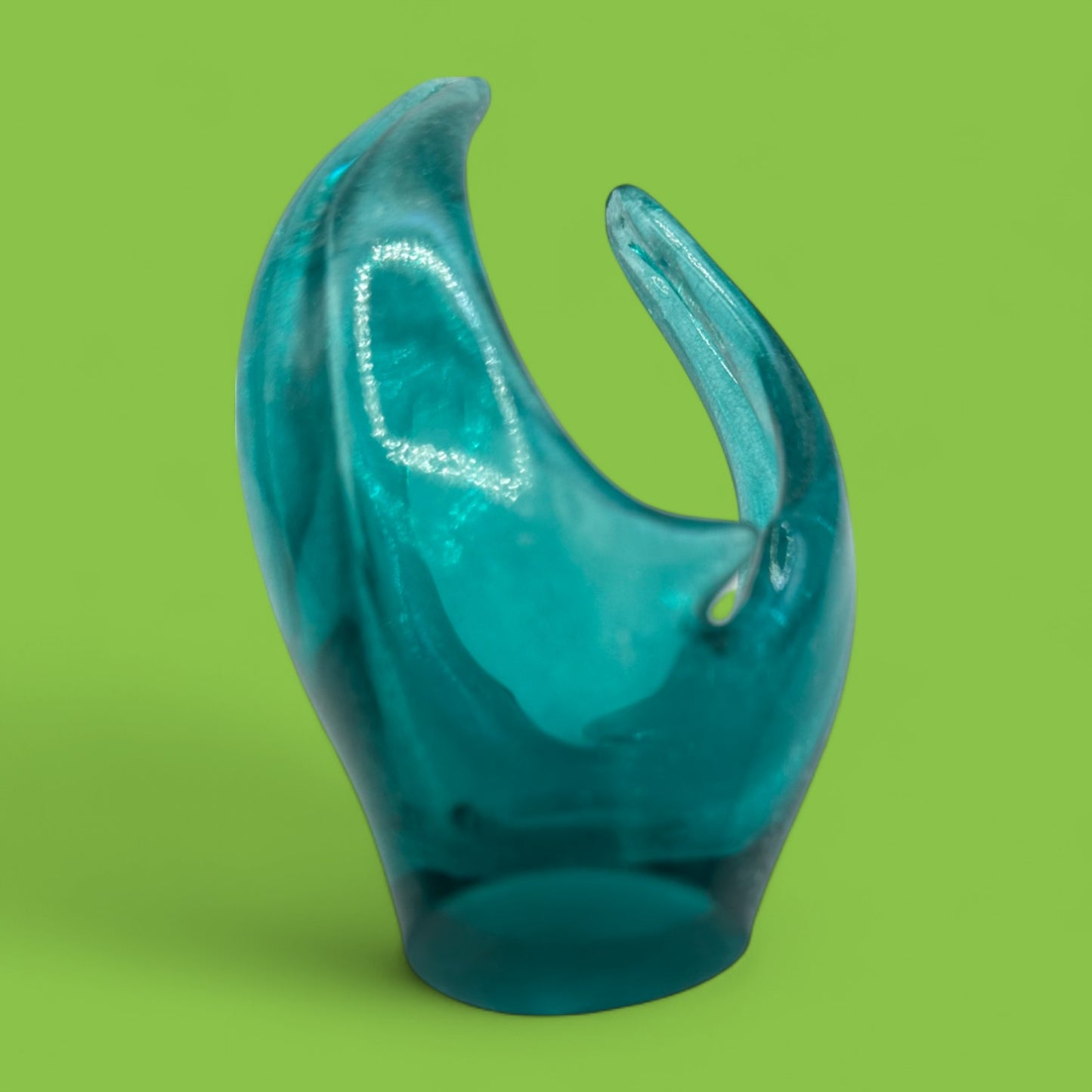 Vintage Blue Murano Finger Vase - Unique & Rare Glass Art