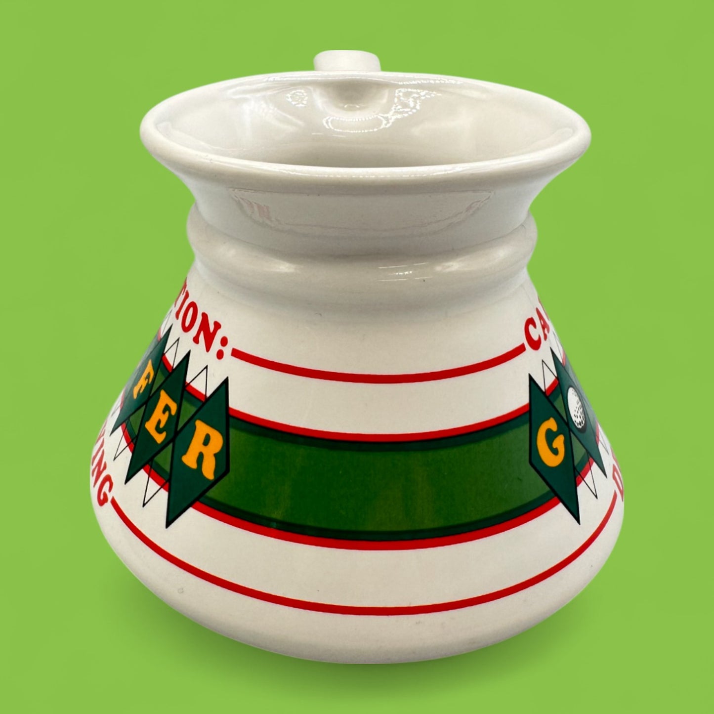 Caution Golfers Driving No Spill Vintage Mug - Classic Retro Fun