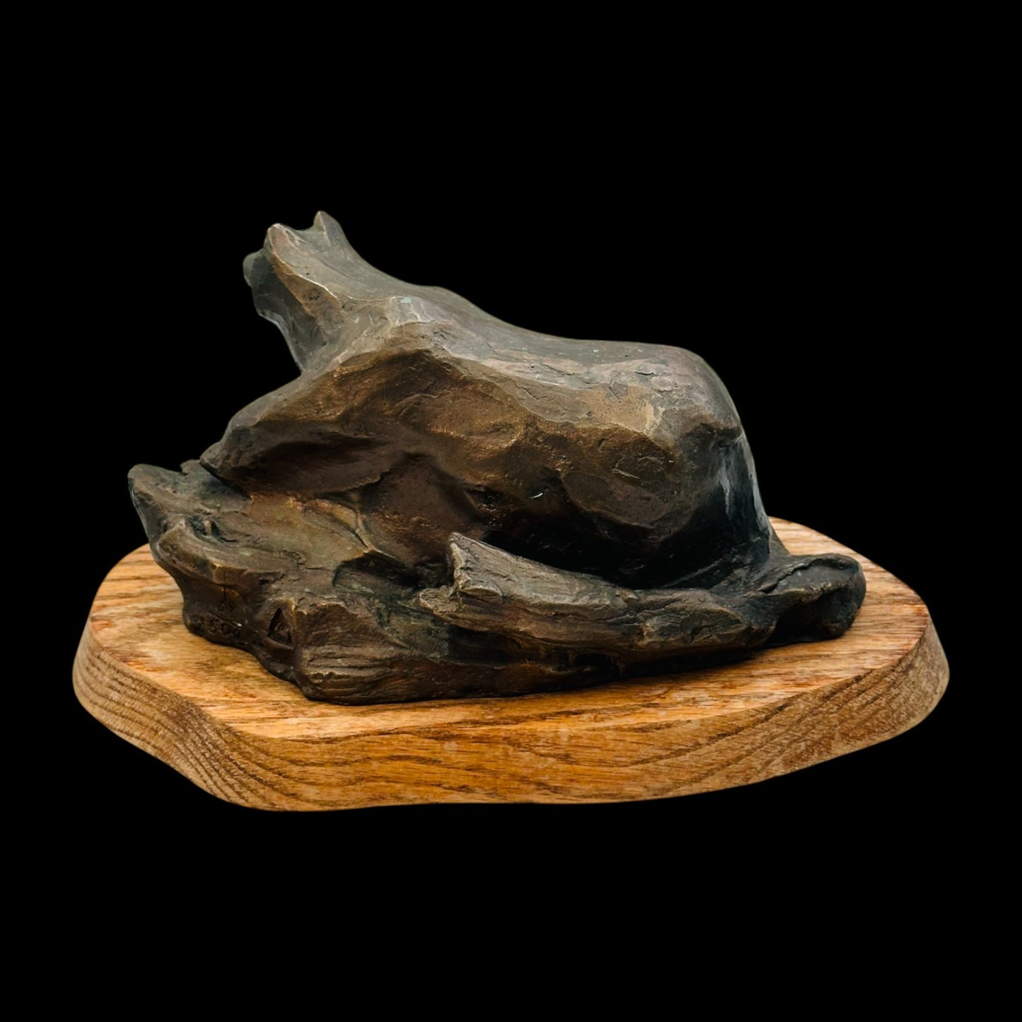 Handmade Bronze Grizzly Bear Statue on Wood Base Kelowna BC Alan Hunter
