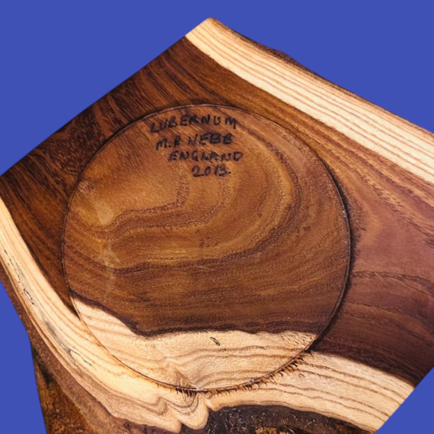 Laburnum Crotch Wood Bowl – Artisan-Crafted Natural Edge Centerpiece