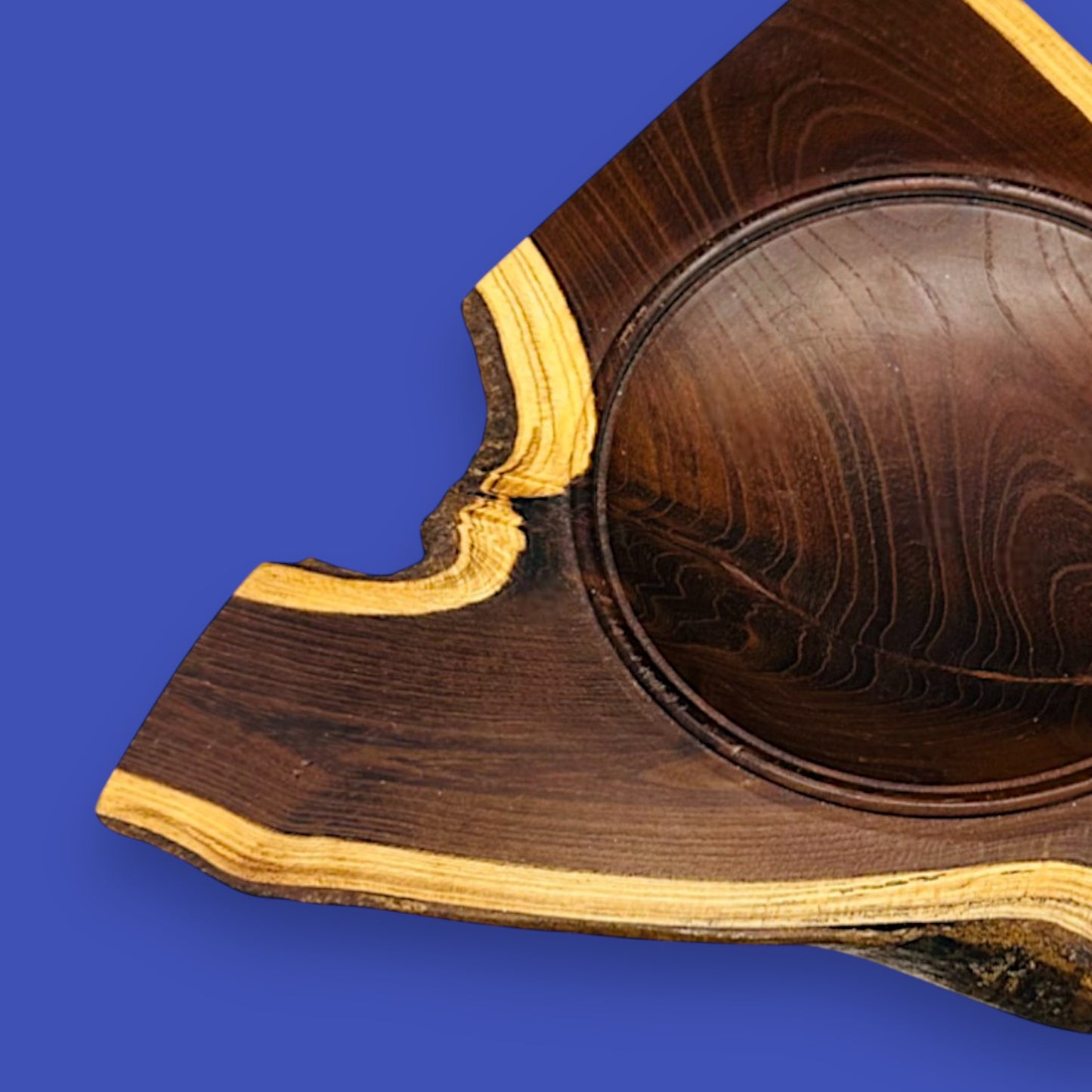 Laburnum Crotch Wood Bowl – Artisan-Crafted Natural Edge Centerpiece