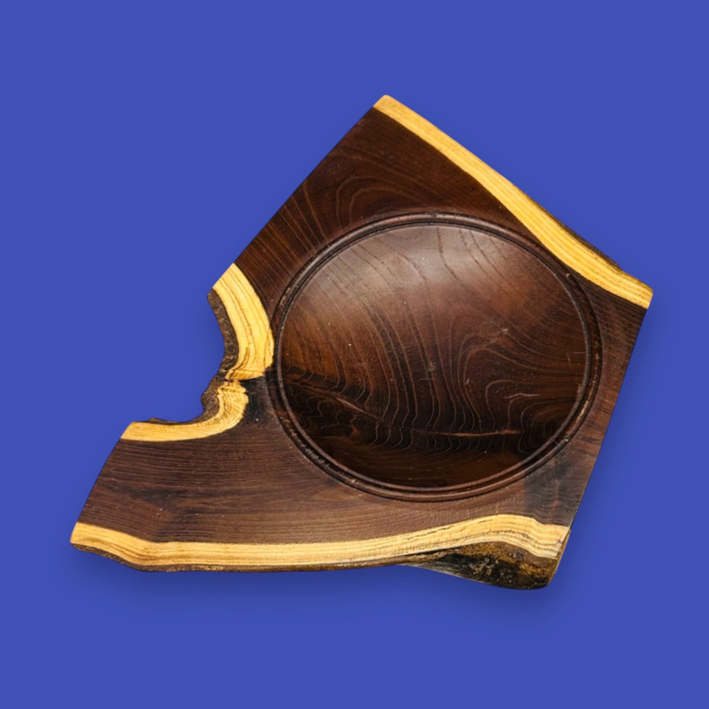Laburnum Crotch Wood Bowl – Artisan-Crafted Natural Edge Centerpiece