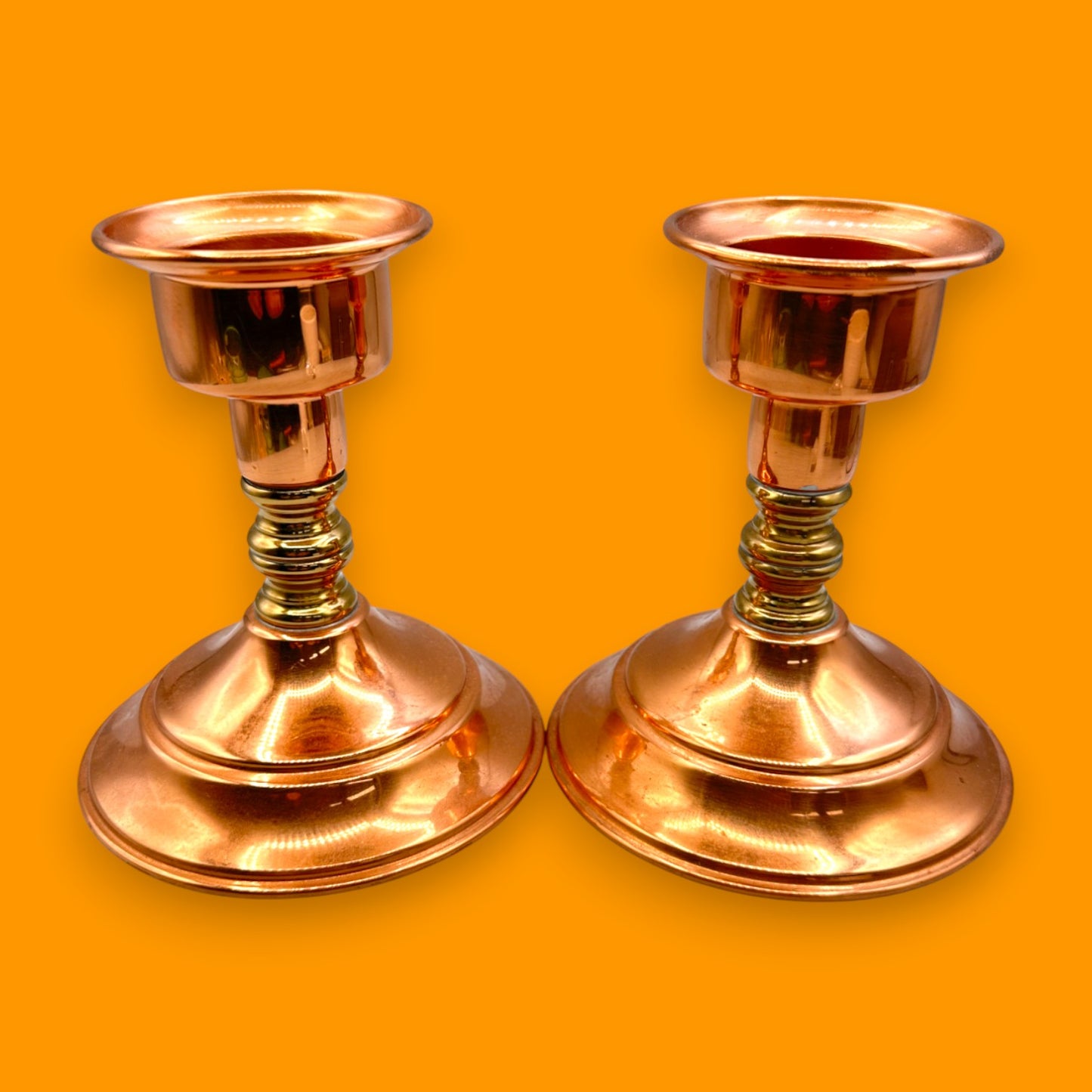 MCM Copper and Brass Candle Holders – Vintage Coppercraft Guild Canada