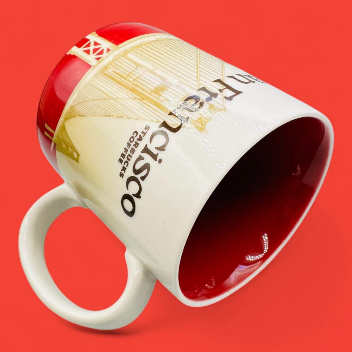 Starbucks San Francisco Global Icon Red 2008 Collector Series Replacement Mug – 16 fl oz / 473 ml