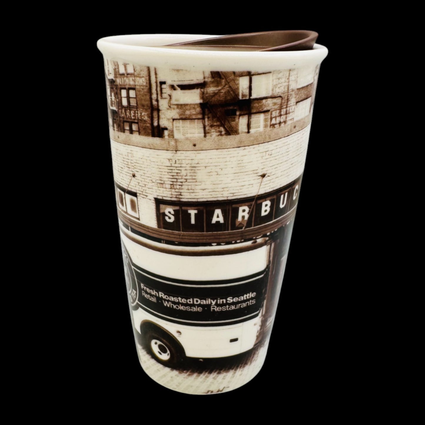 Starbucks 2016 Brown Sepia Delivery Truck Travel Mug 10 fl oz / 296 ml Replacement Mug