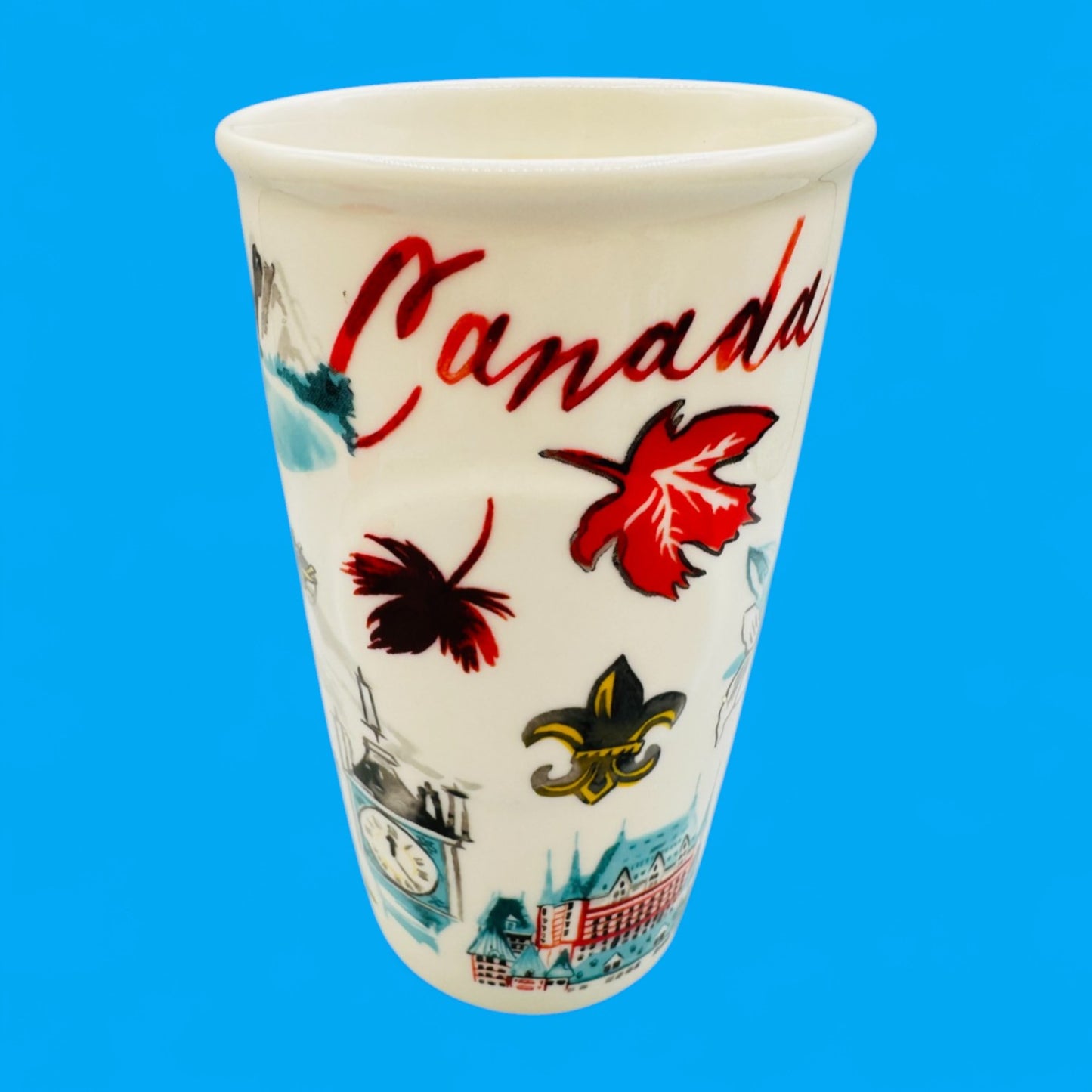 Starbucks Canada Ceramic Travel Mug with Red Lid Replacement Mug