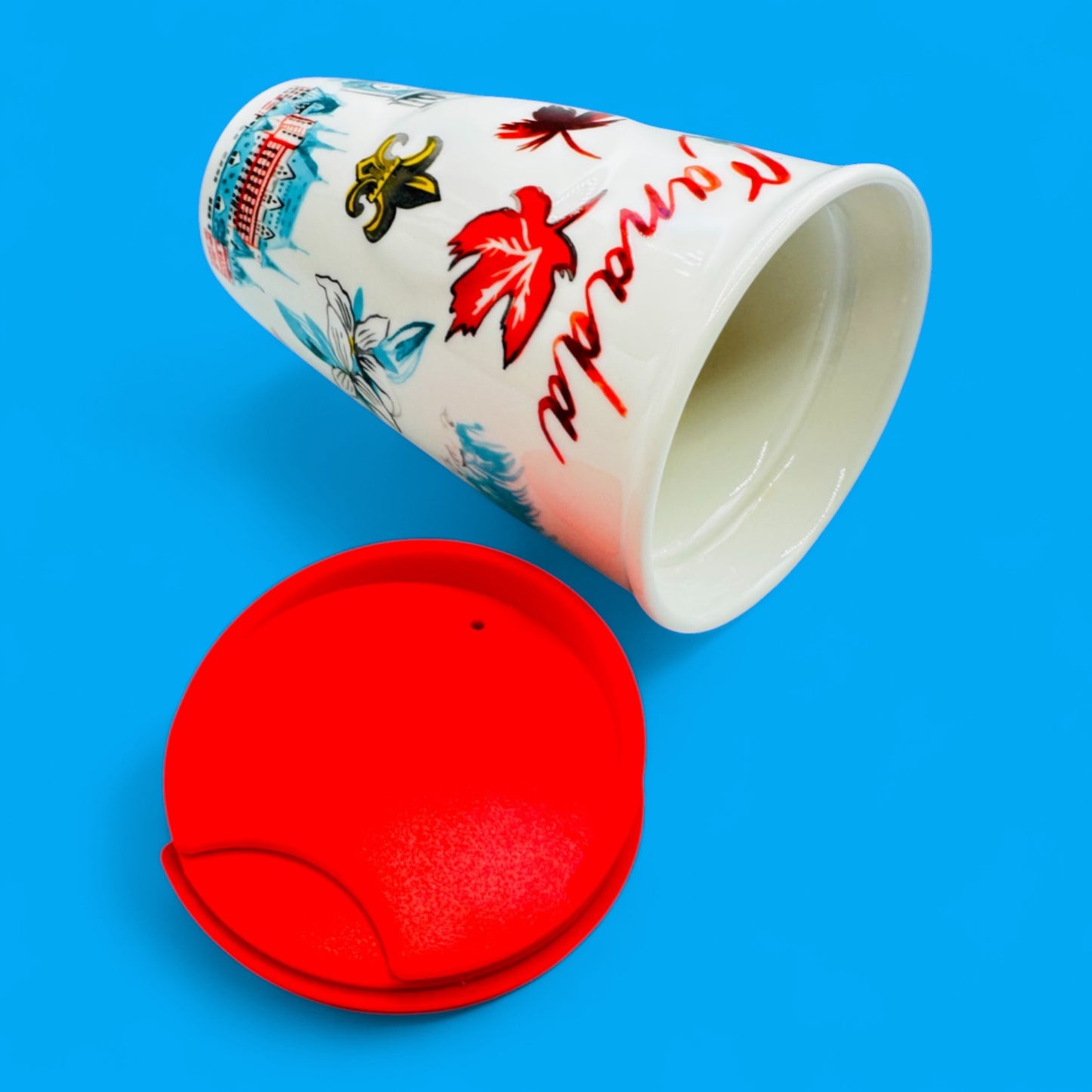Starbucks Canada Ceramic Travel Mug with Red Lid Replacement Mug