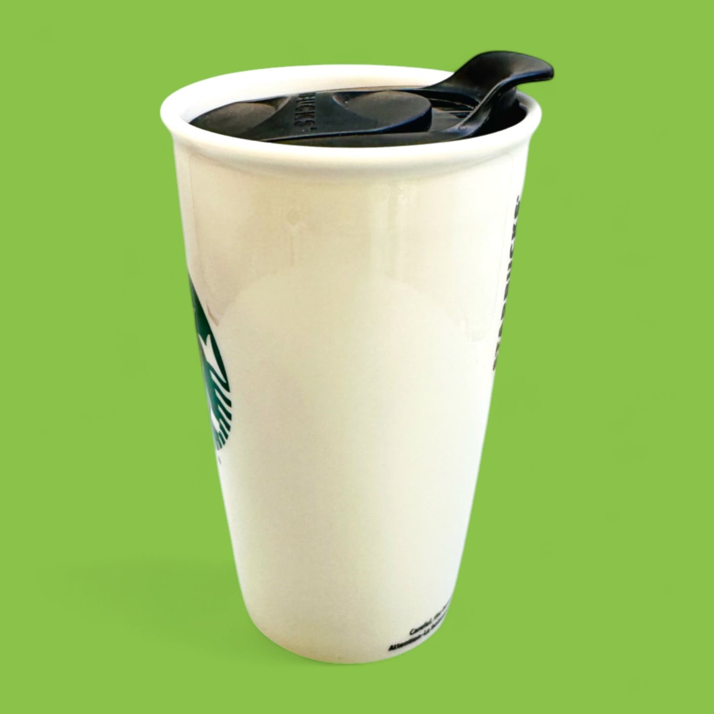 Starbucks Siren Logo Ceramic Travel Mug with Black Lid Replacement Mug