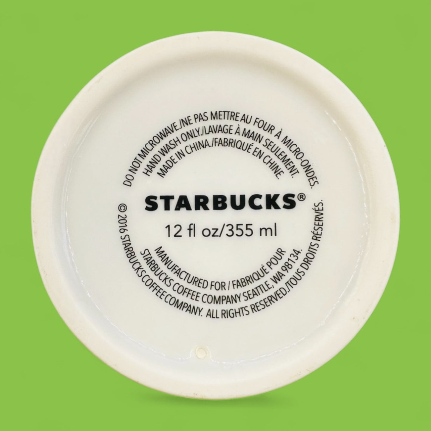Starbucks Siren Logo Ceramic Travel Mug with Black Lid Replacement Mug