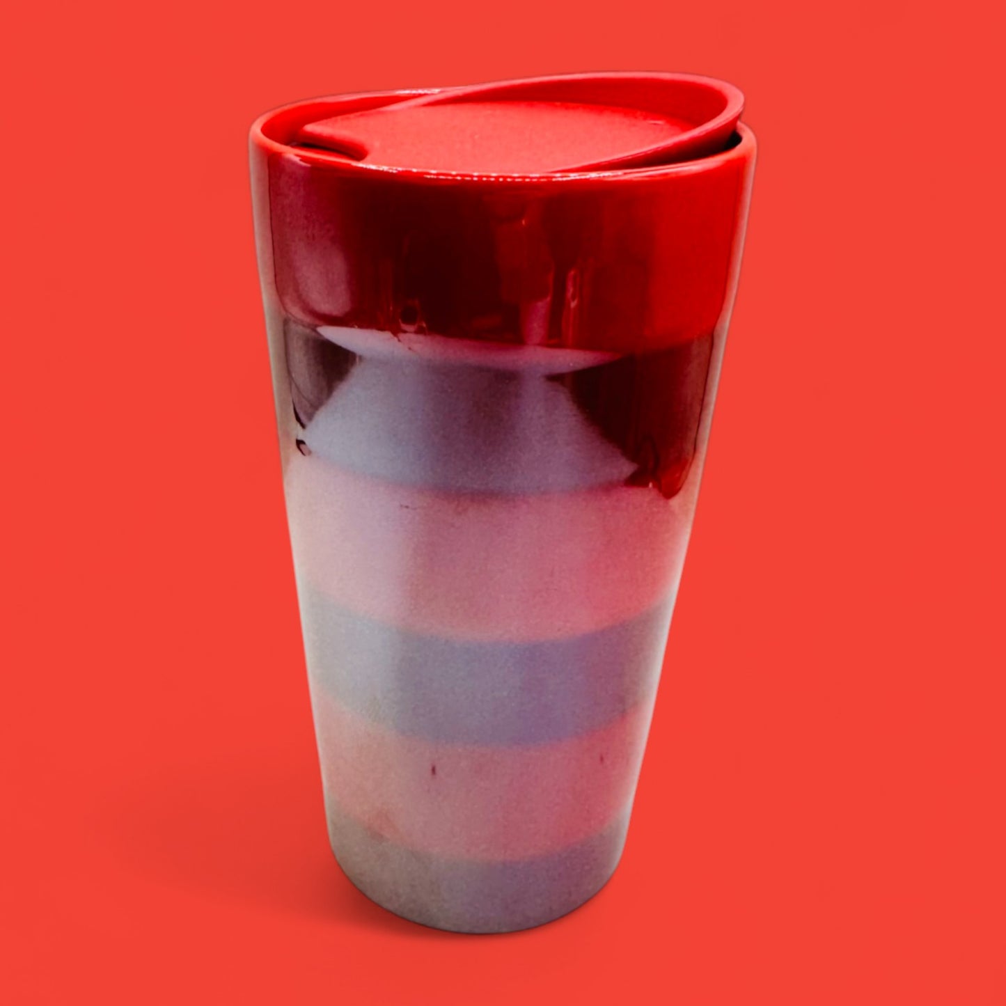 Starbucks 2021 Holiday Red Striped Ceramic Mug 12 fl oz / 355 ml Replacement Mug