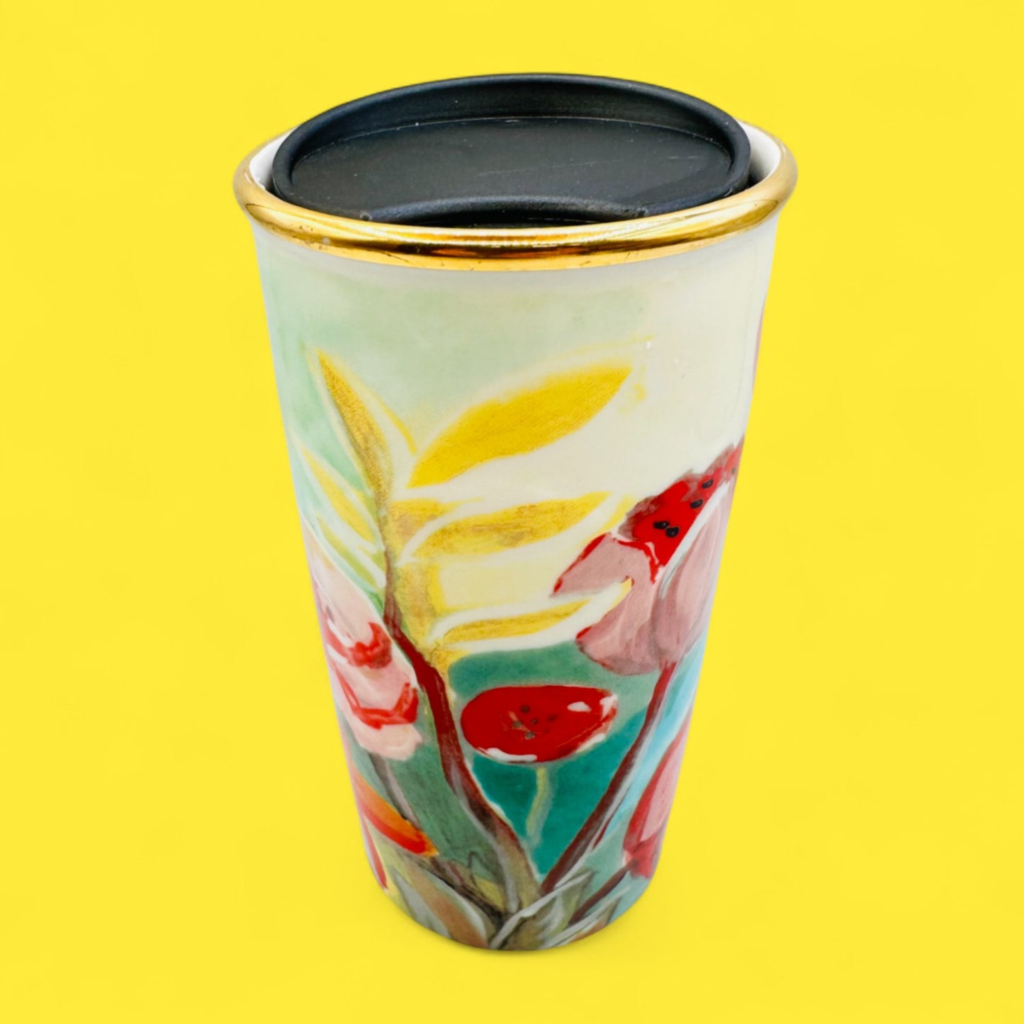 Starbucks 2014 Monet Water Lily Floral Travel Mug 12 fl oz / 355 ml Replacement Mug