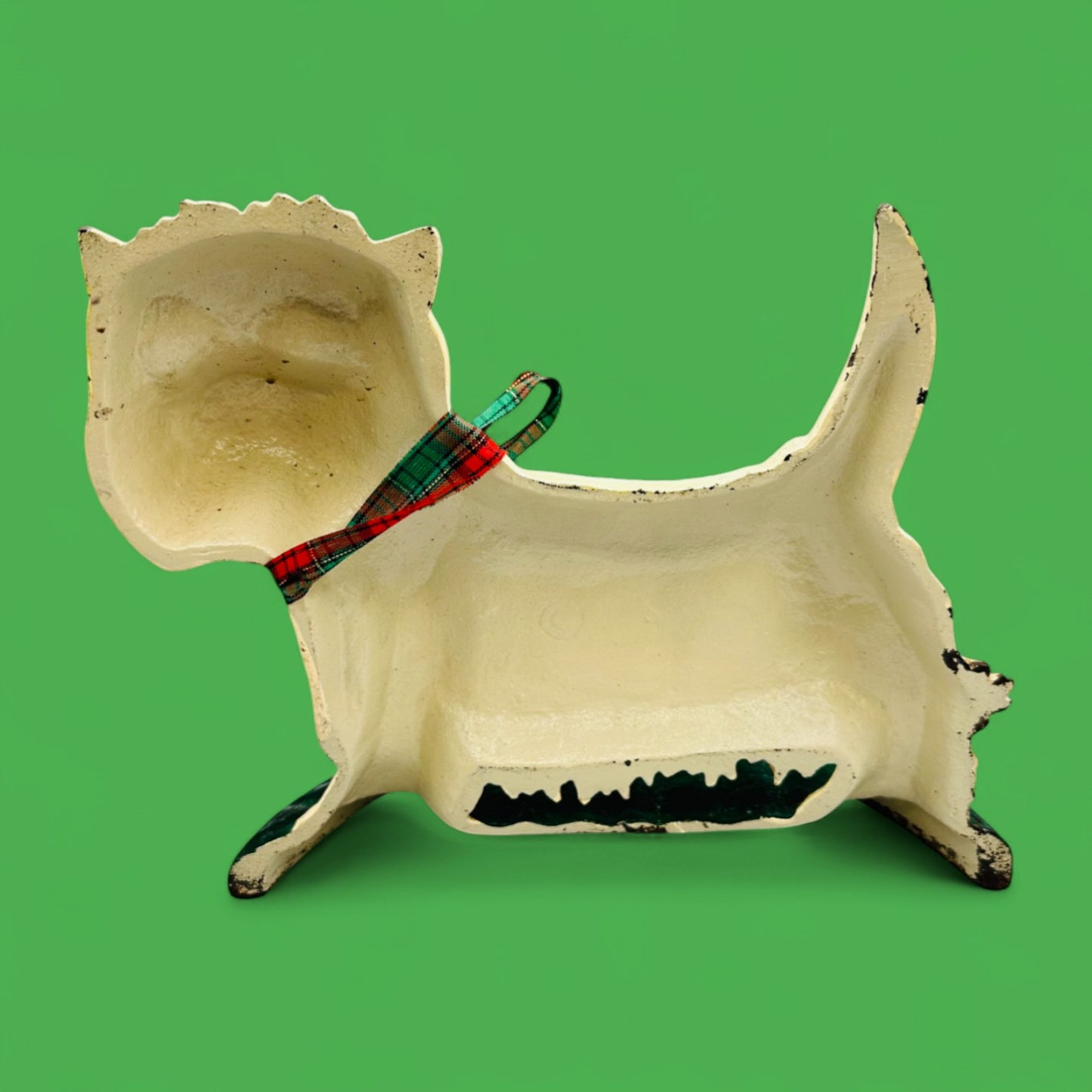 Vintage Cast Iron White Scottie Dog Door Stop