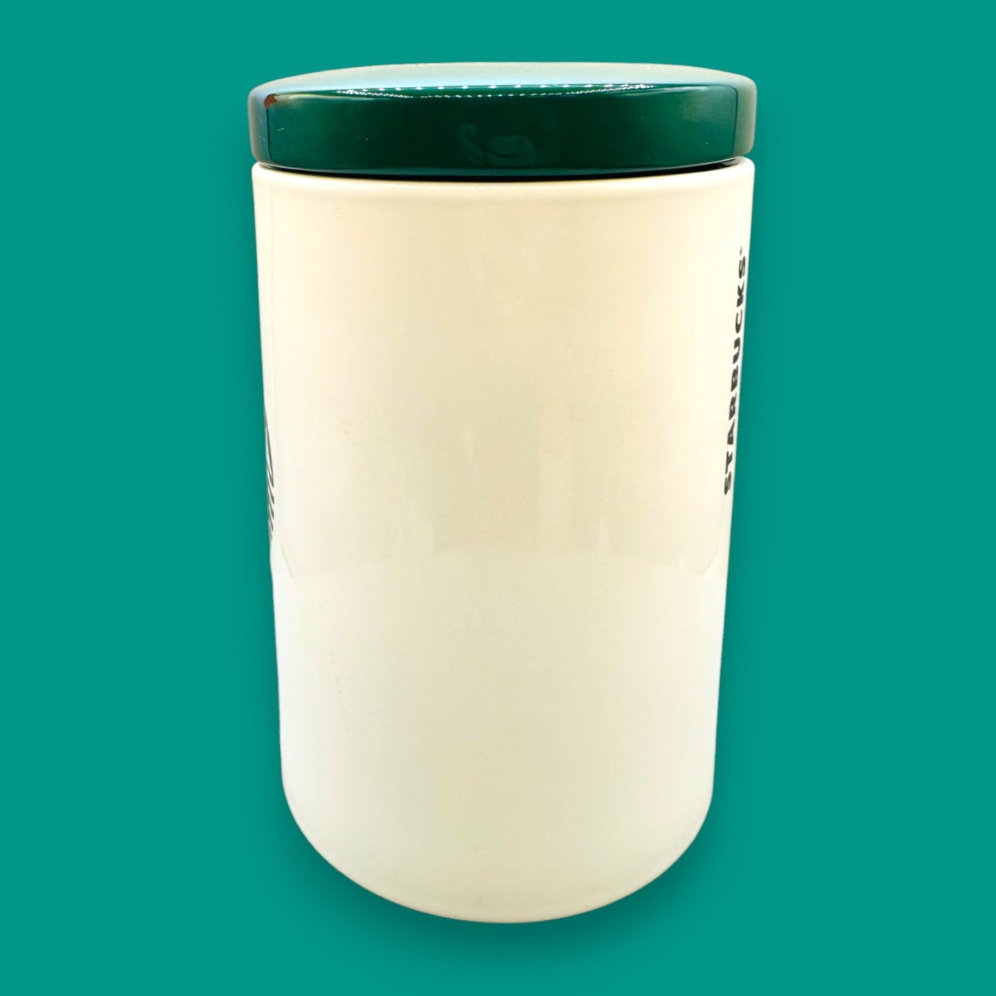 Starbucks Coffee Bean Canister Green & White – Ceramic Storage Jar