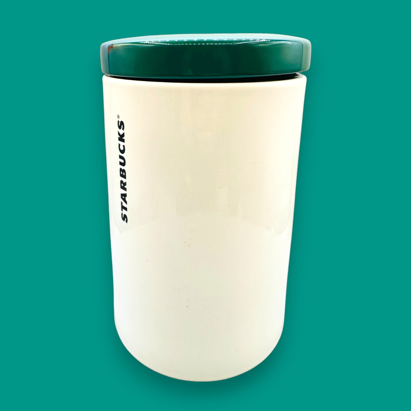 Starbucks Coffee Bean Canister Green & White – Ceramic Storage Jar
