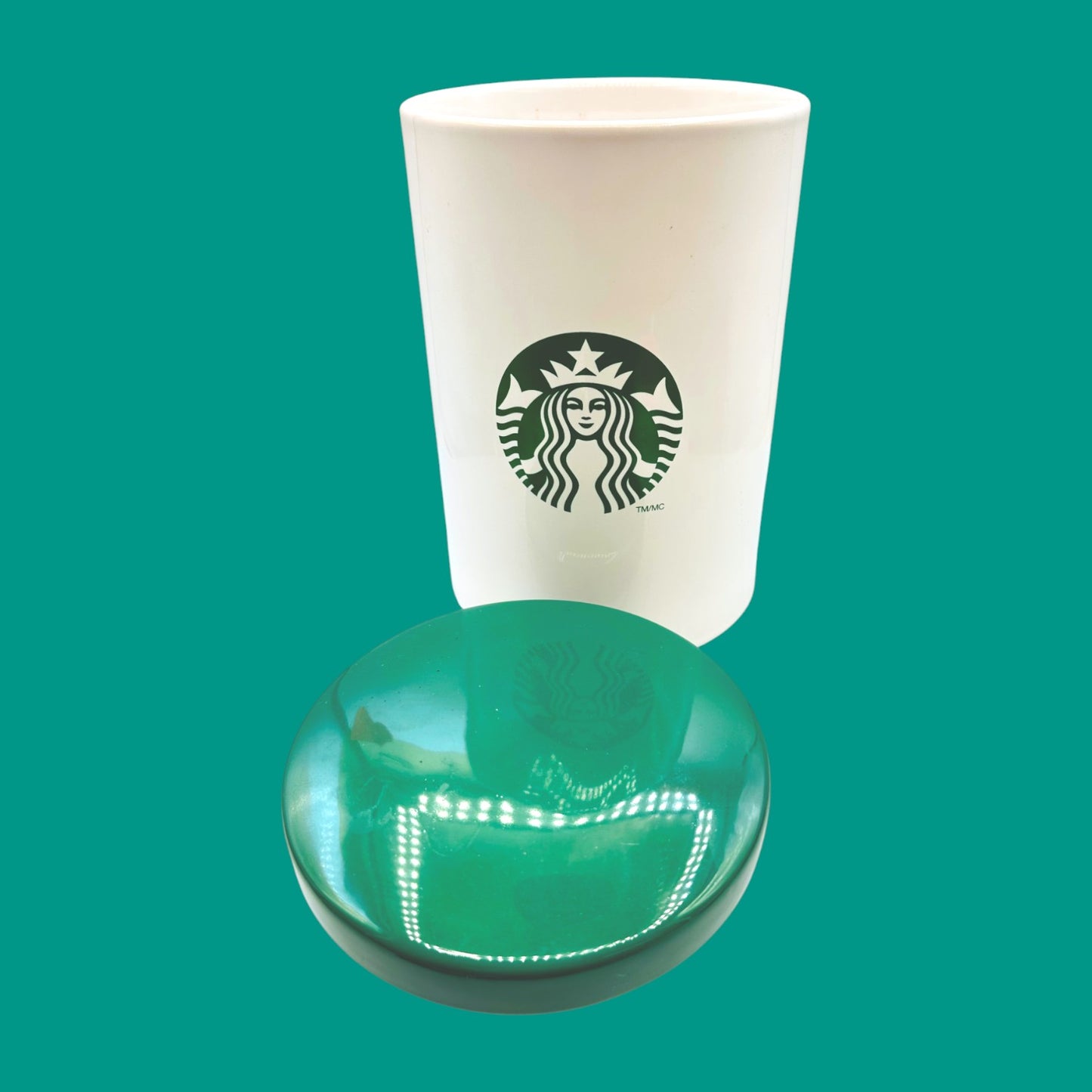 Starbucks Coffee Bean Canister Green & White – Ceramic Storage Jar