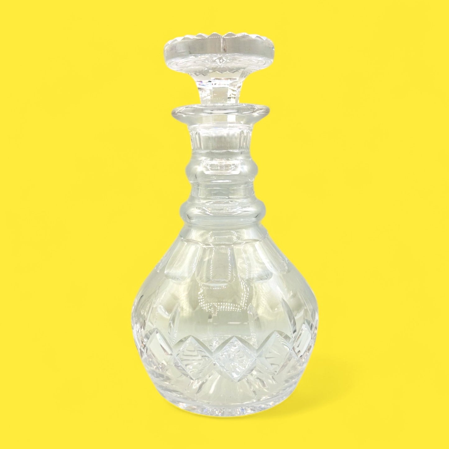 Vintage Stuart Crystal Whiskey Decanter – Mid-Century Round Barware