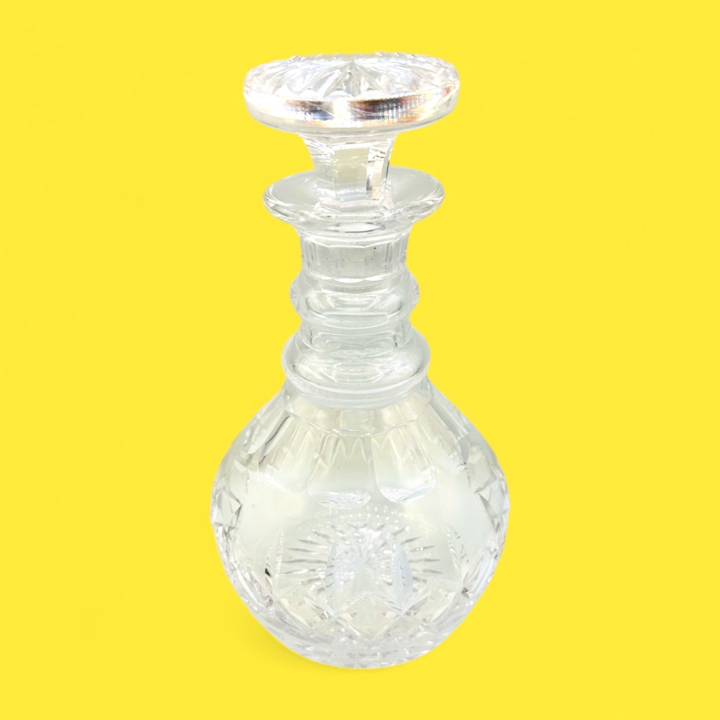 Vintage Stuart Crystal Whiskey Decanter – Mid-Century Round Barware