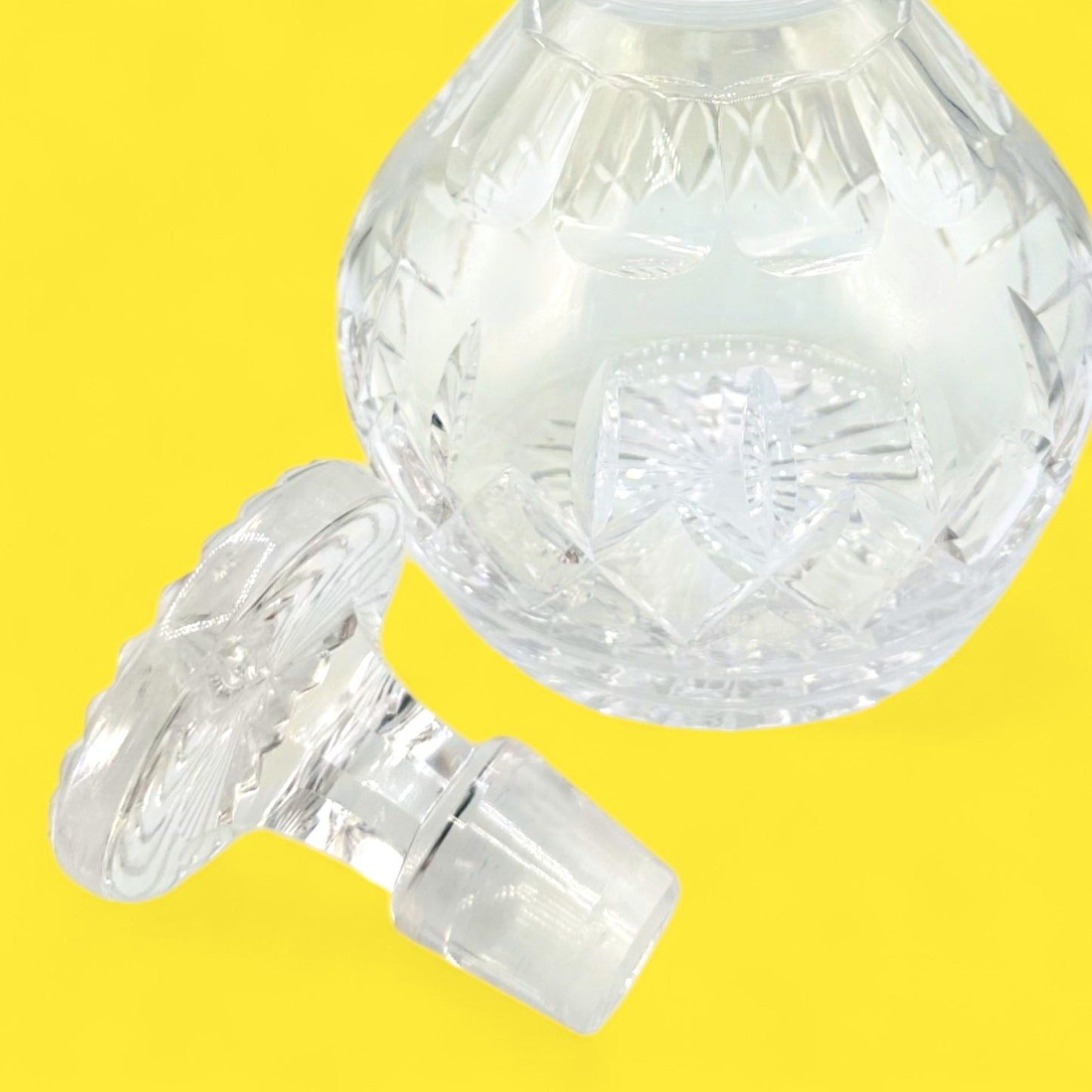 Vintage Stuart Crystal Whiskey Decanter – Mid-Century Round Barware