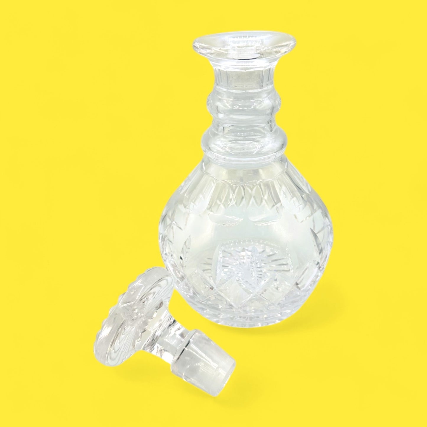 Vintage Stuart Crystal Whiskey Decanter – Mid-Century Round Barware