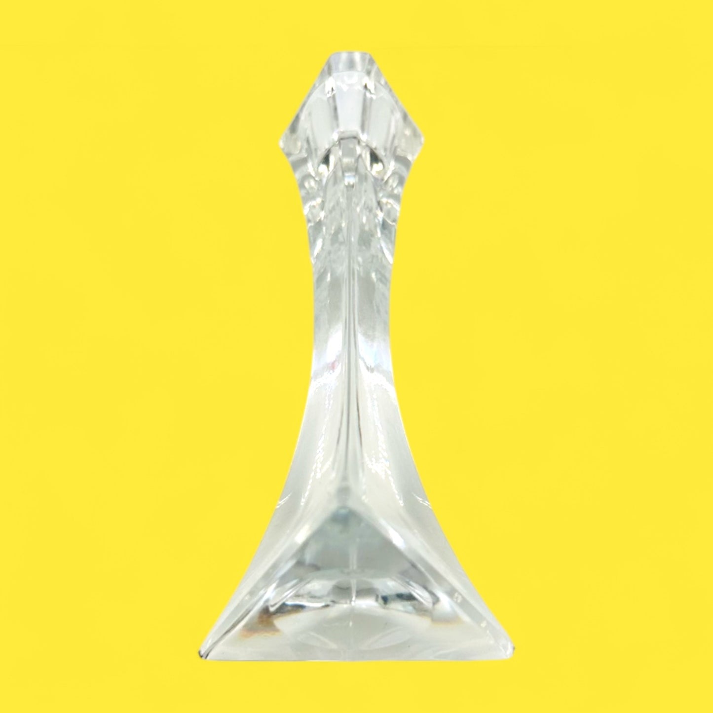 Vintage Thomas Webb Crystal Candlesticks – Triangular British Glass Pair