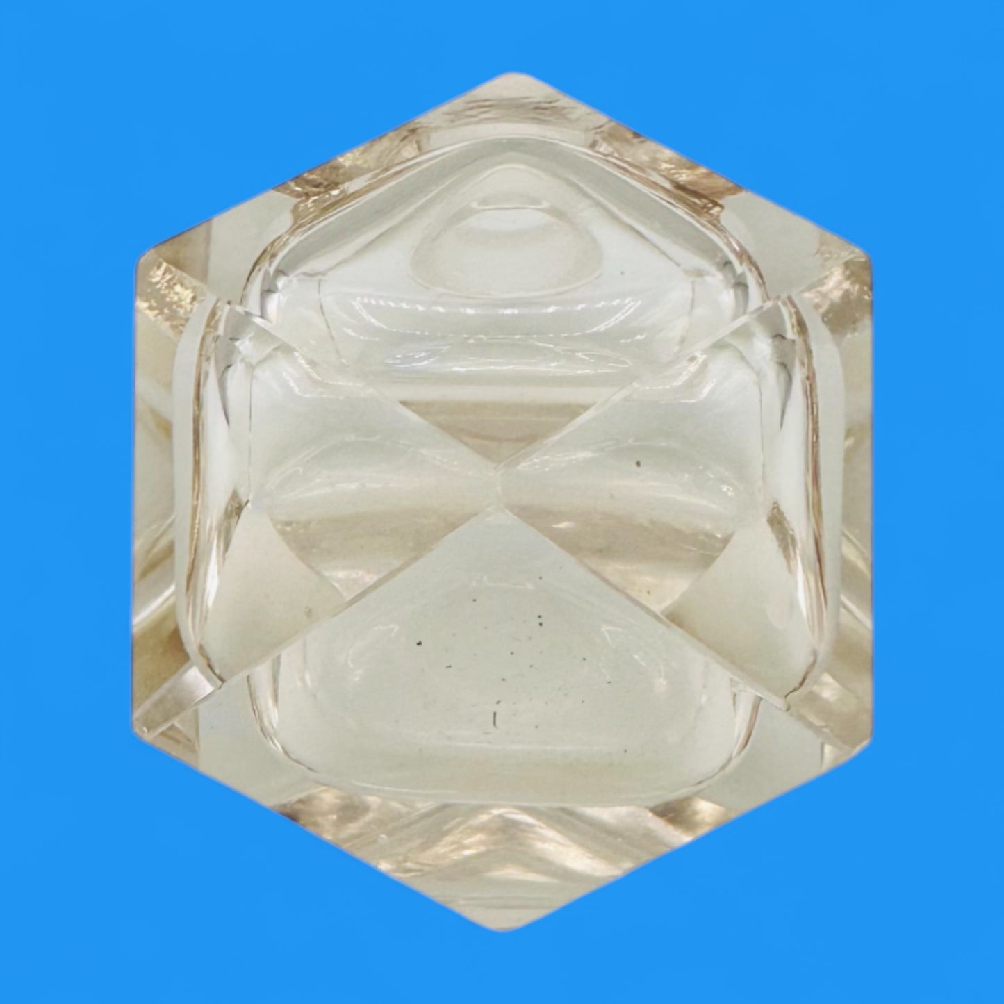 Vintage Crystal Perfume Bottle – Art Deco Faceted Glass with Stopper