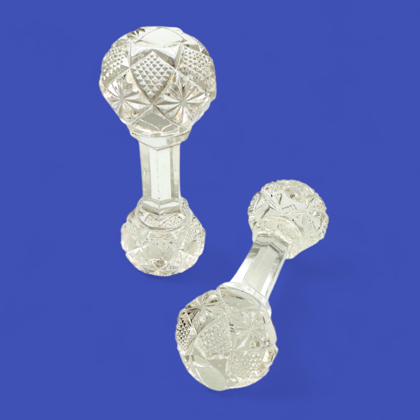 Pair of Victorian Cut Crystal Knife Rests – Star of David Pattern