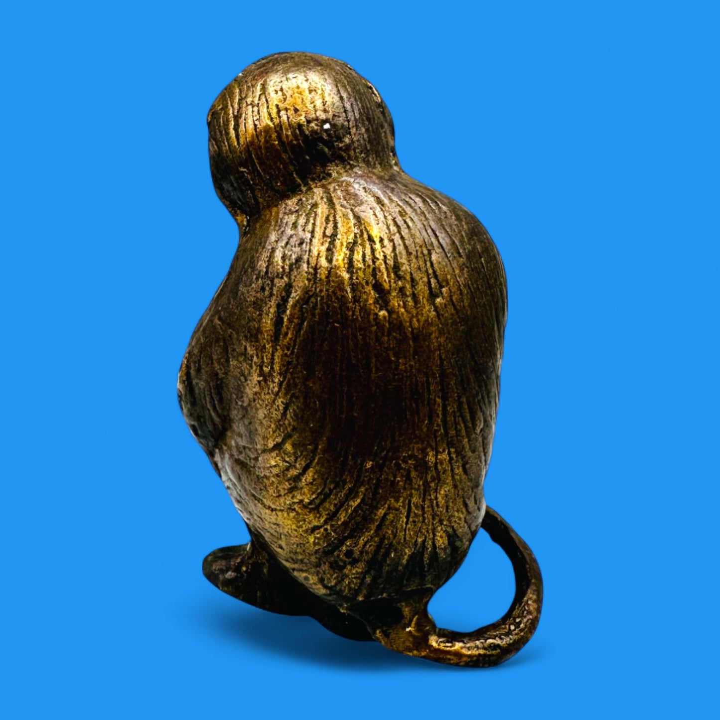 Vintage Brass Monkey Statue – Thinking Monkey Figurine