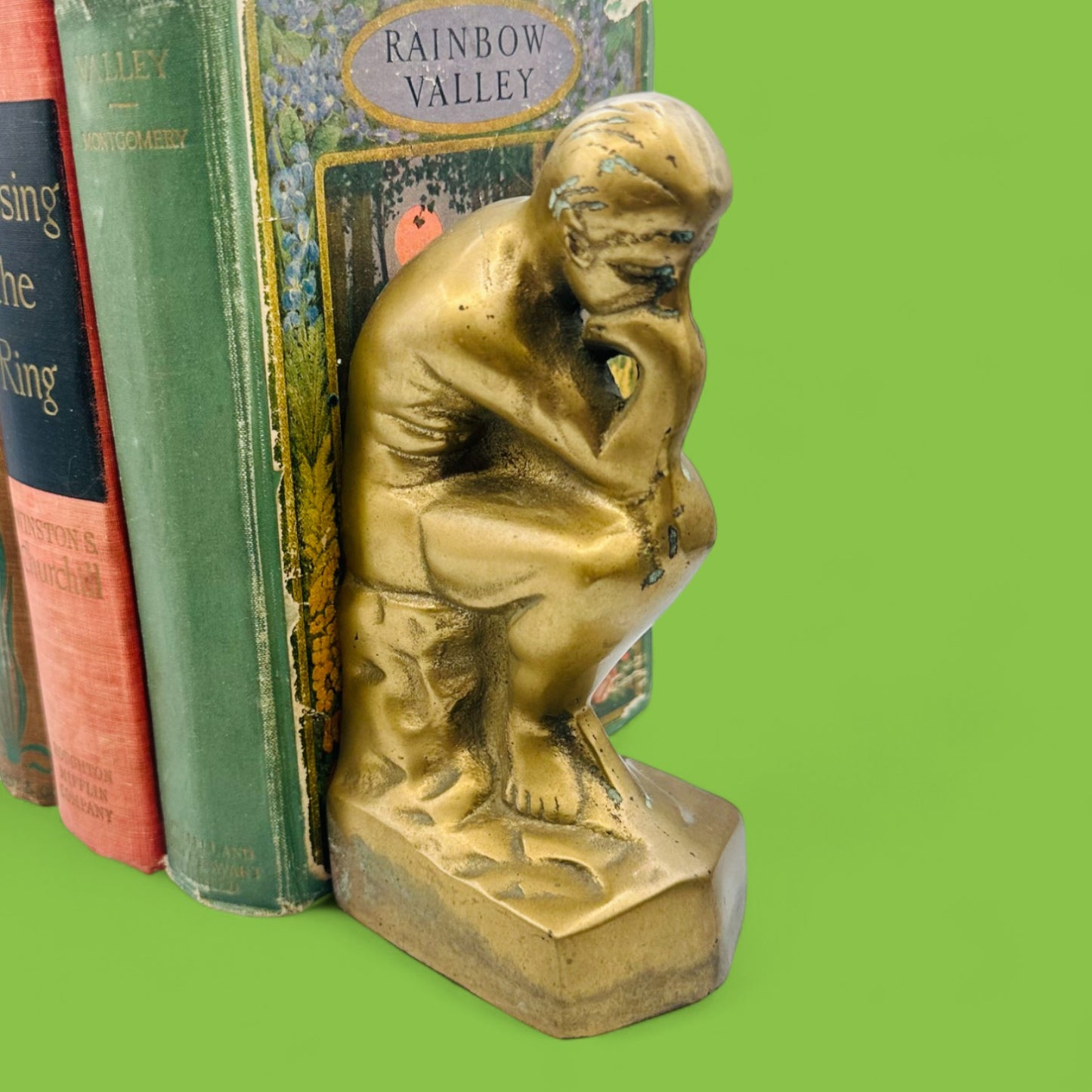 Pair of Vintage Brass Thinkers Bookends