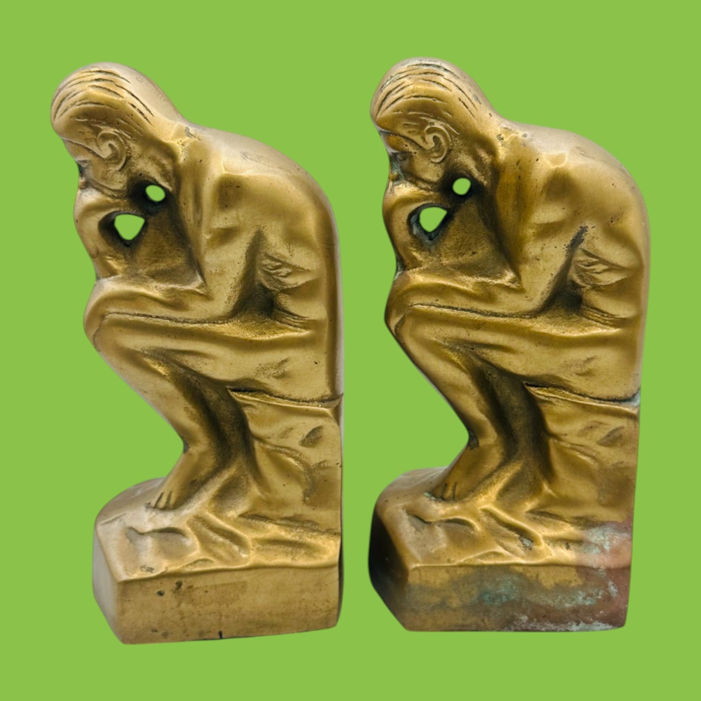 Pair of Vintage Brass Thinkers Bookends