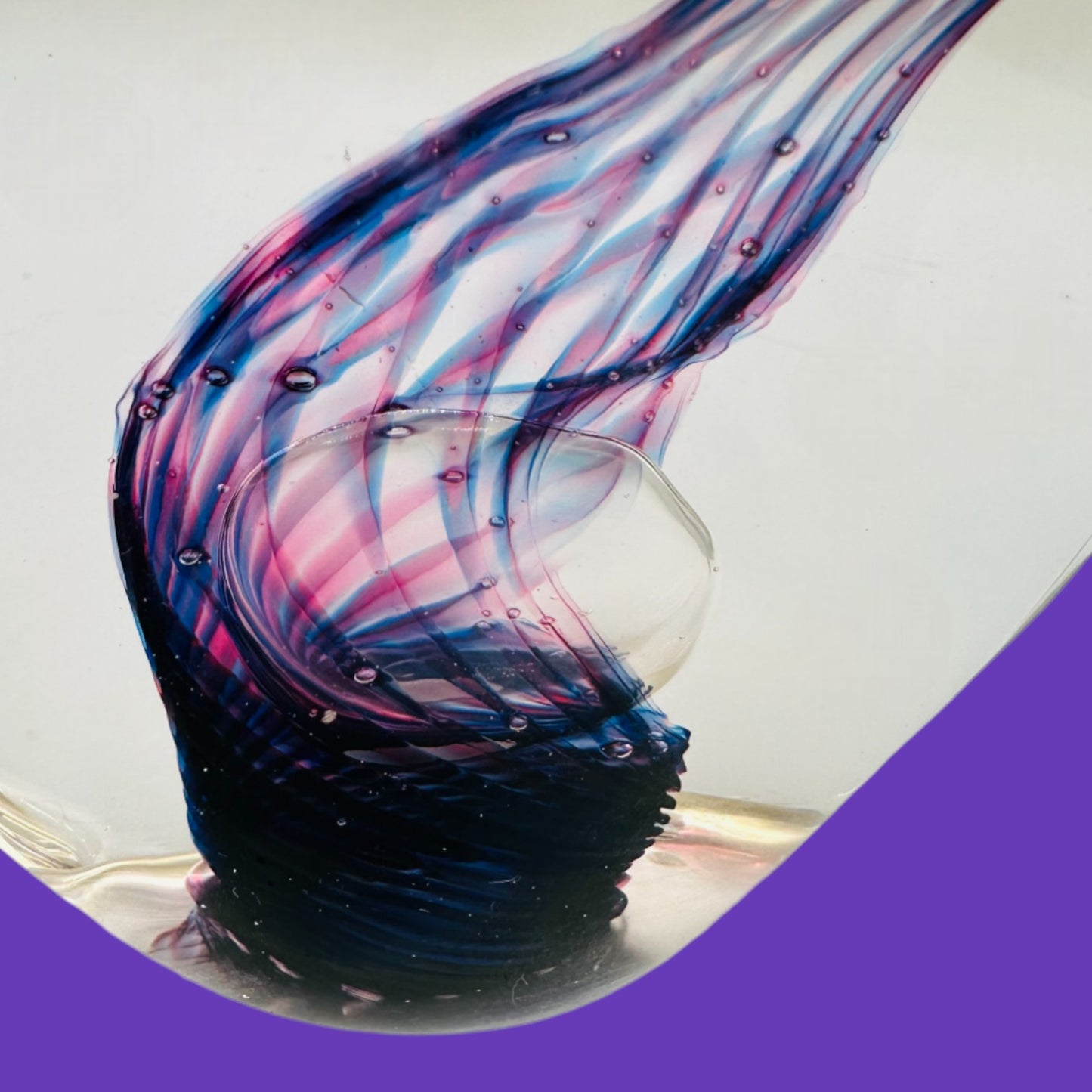 Vintage Unique Purple Art Glass Paperweight – Handblown Decorative Sculpture