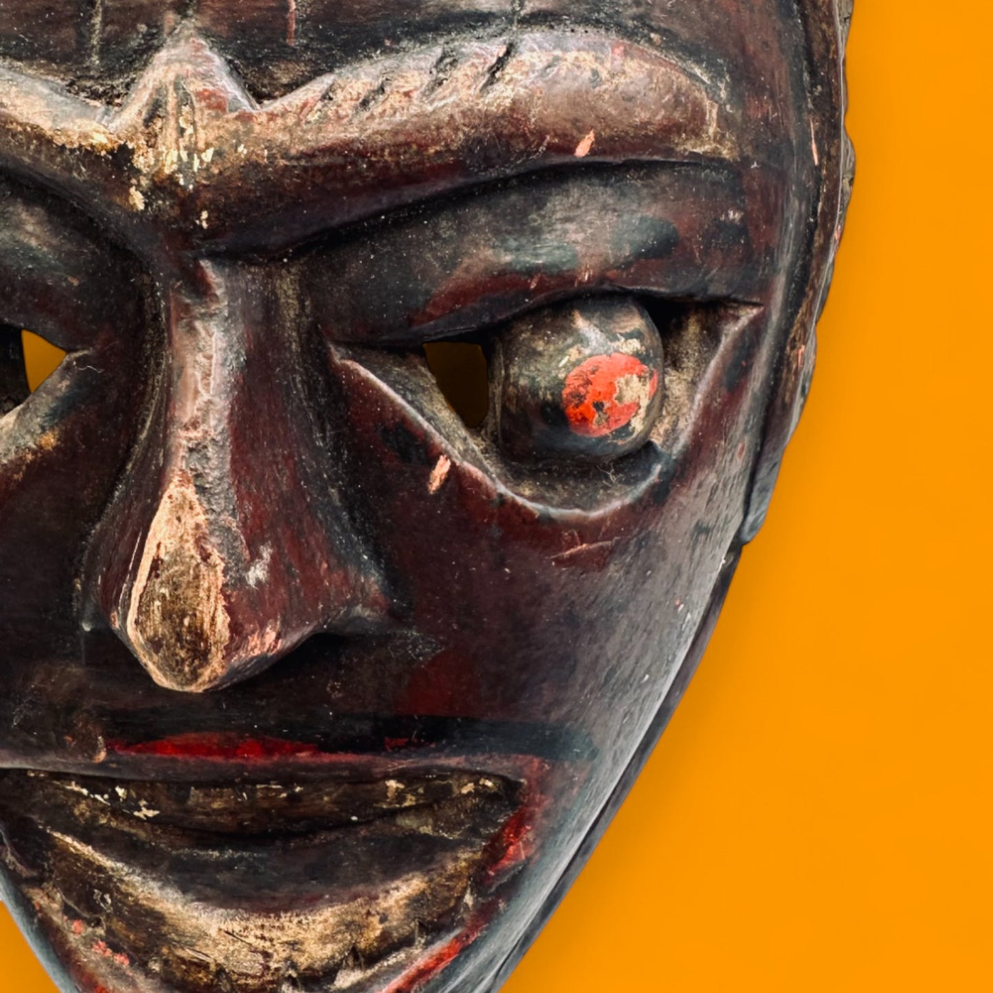 African Handmade Vintage Wooden Mask – Tribal Art Collectible