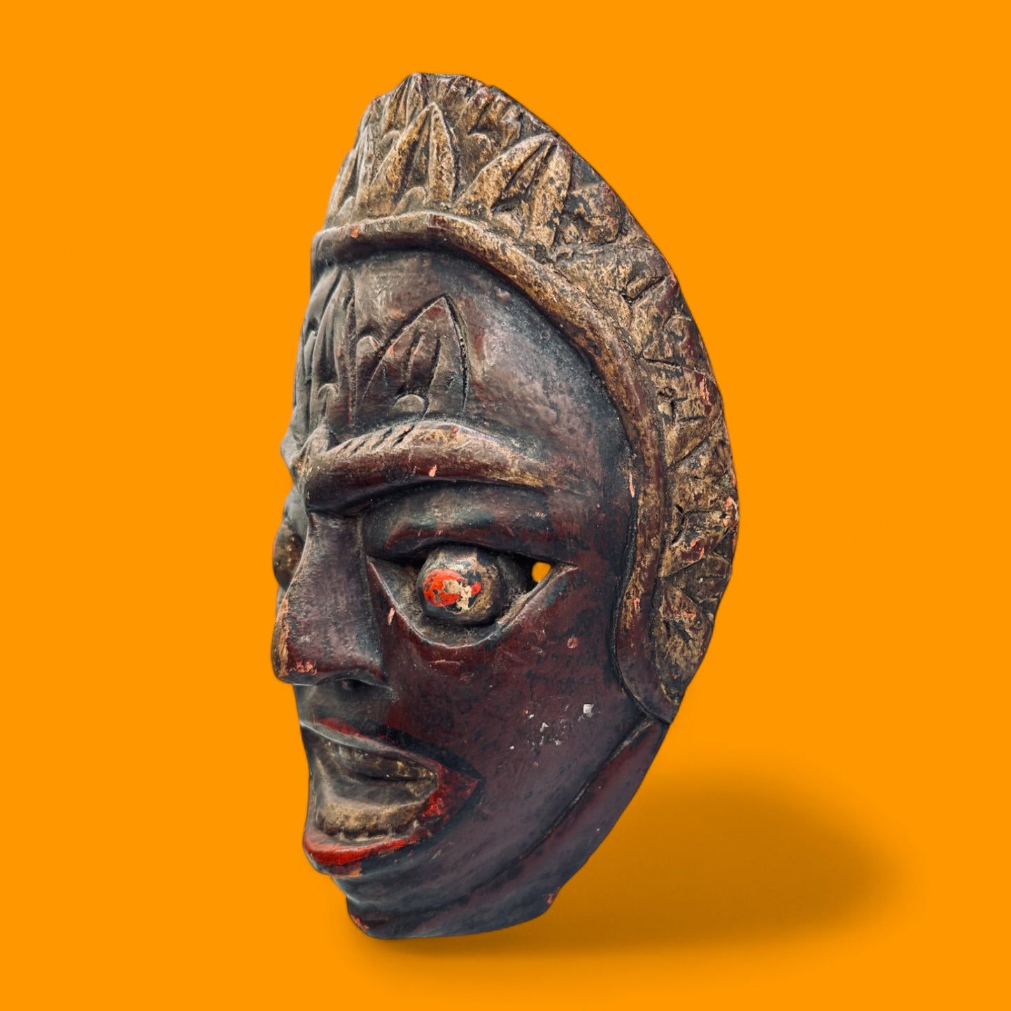 African Handmade Vintage Wooden Mask – Tribal Art Collectible