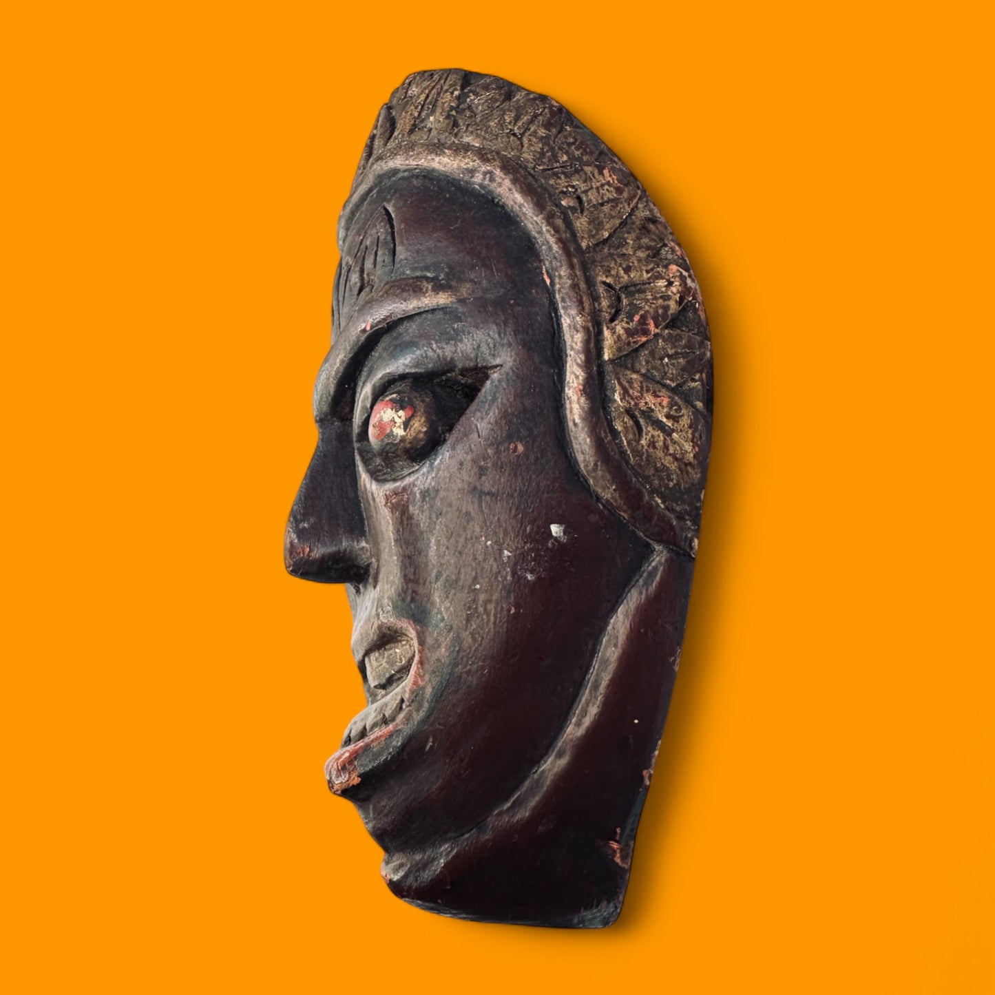African Handmade Vintage Wooden Mask – Tribal Art Collectible